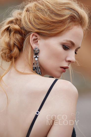 Fashion Zircon Wedding Earrings with Jewel Beading HG18019