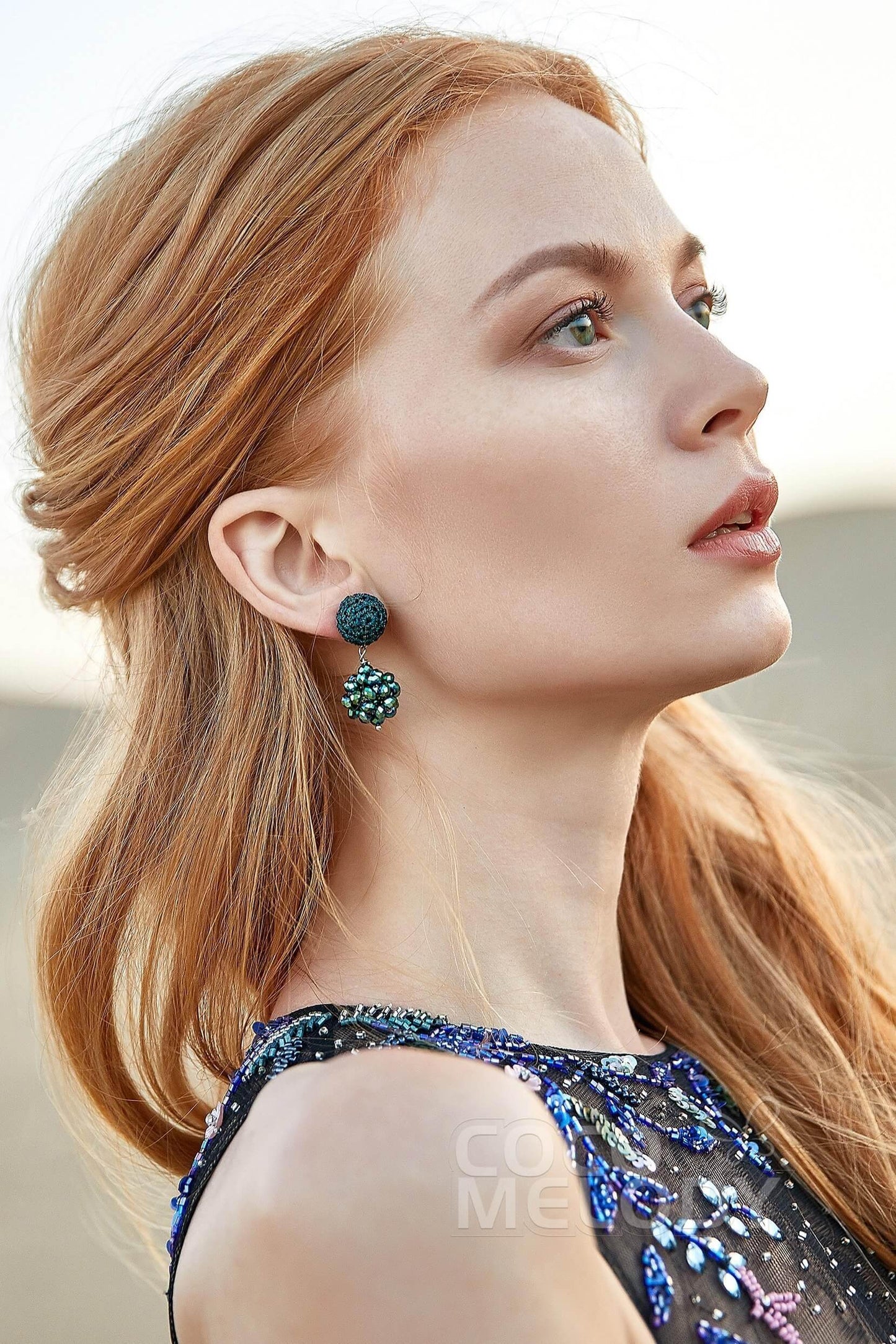 Eye-catching Crochet Wedding Earrings with Jewel HG18004 - COCOMELODY