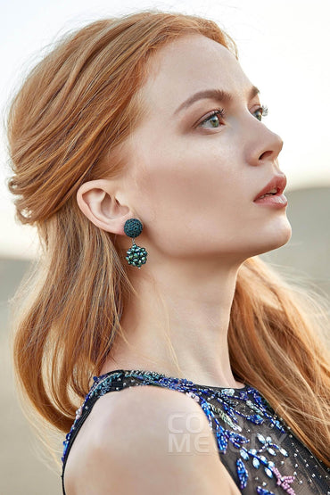 Eye-catching Crochet Wedding Earrings with Jewel HG18004 - COCOMELODY