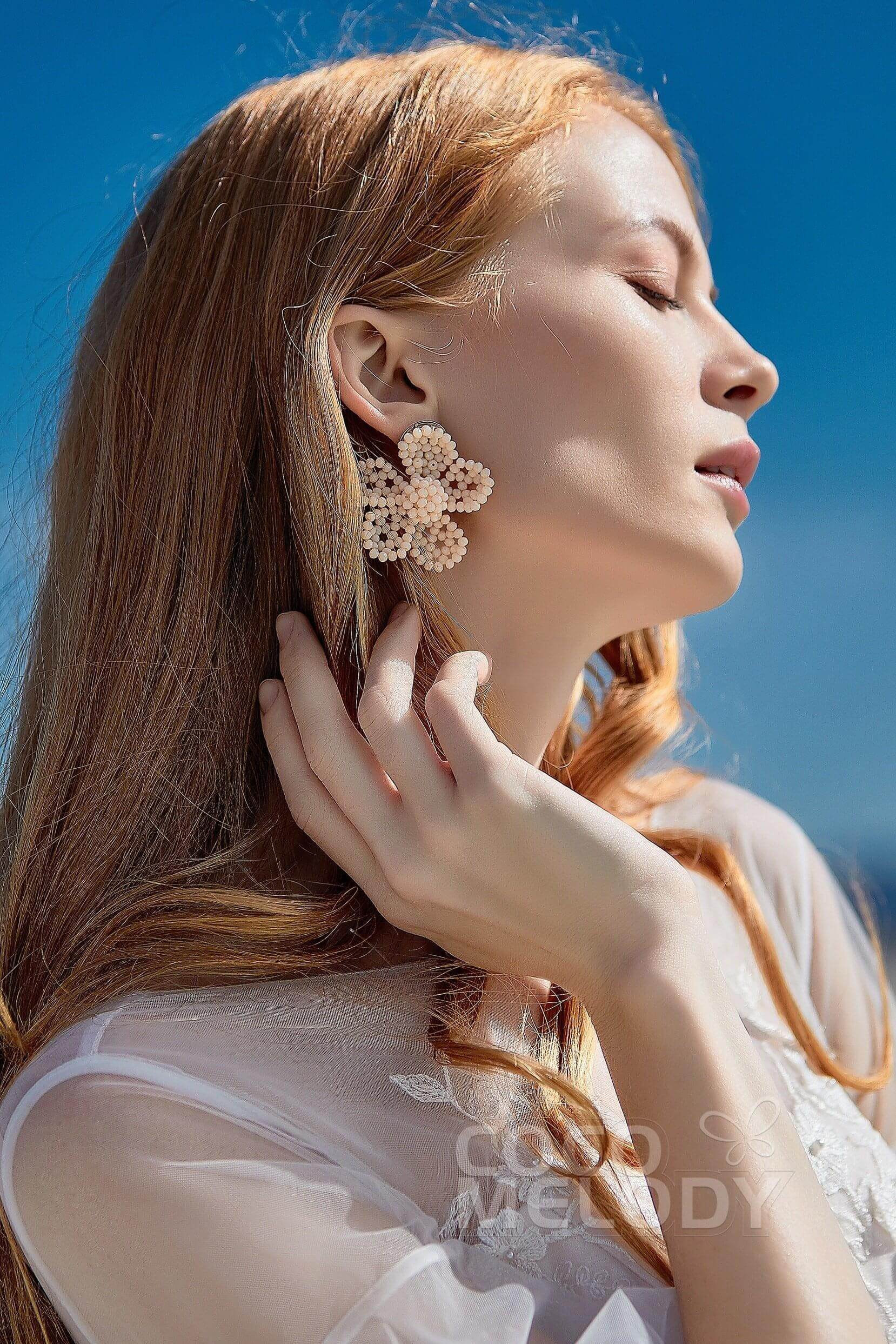 Charming Alloy Wedding Earrings with Imitation Pearl HG18007 - COCOMELODY