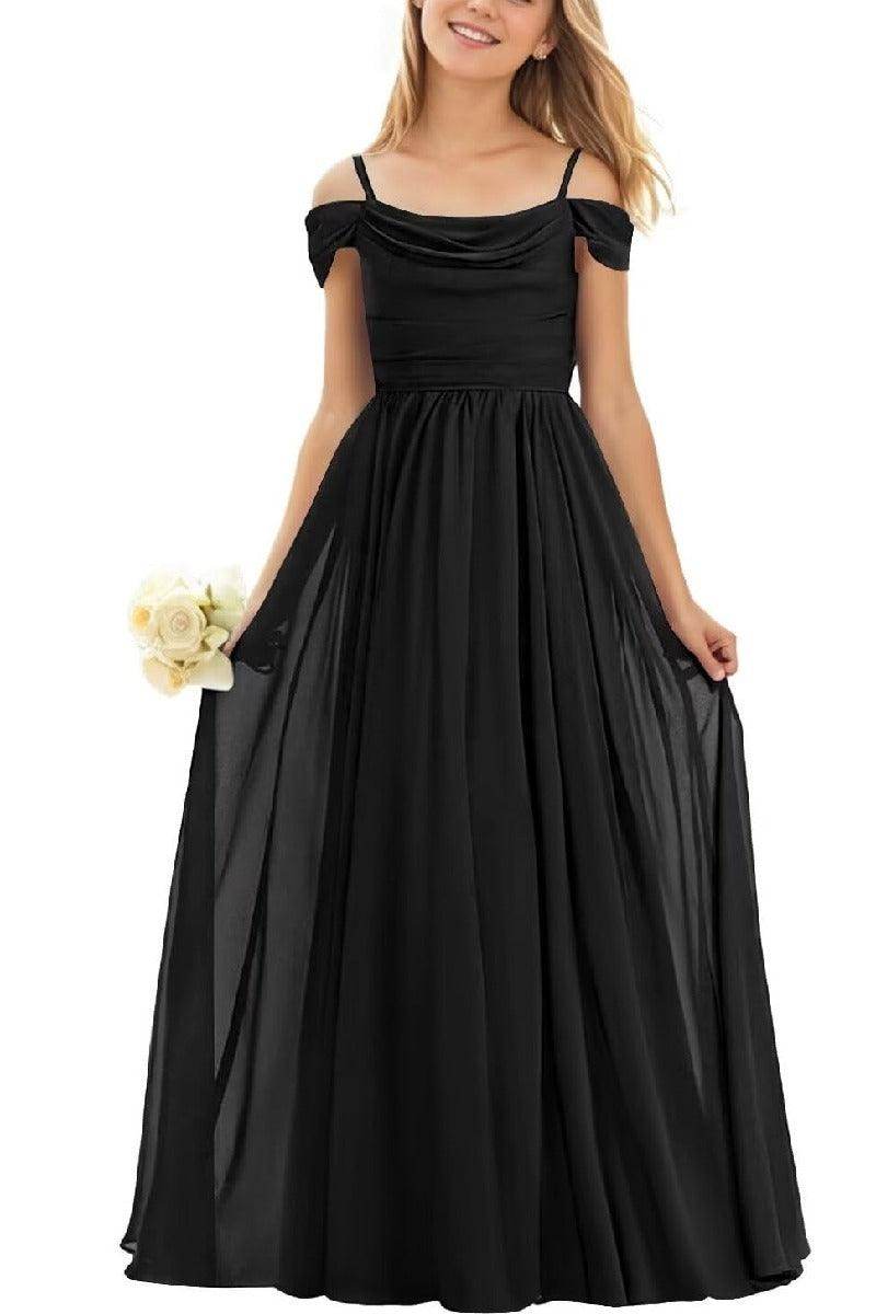Floor Length Chiffon Junior Bridesmaid Dress B0DFVKW1HW - COCOMELODY