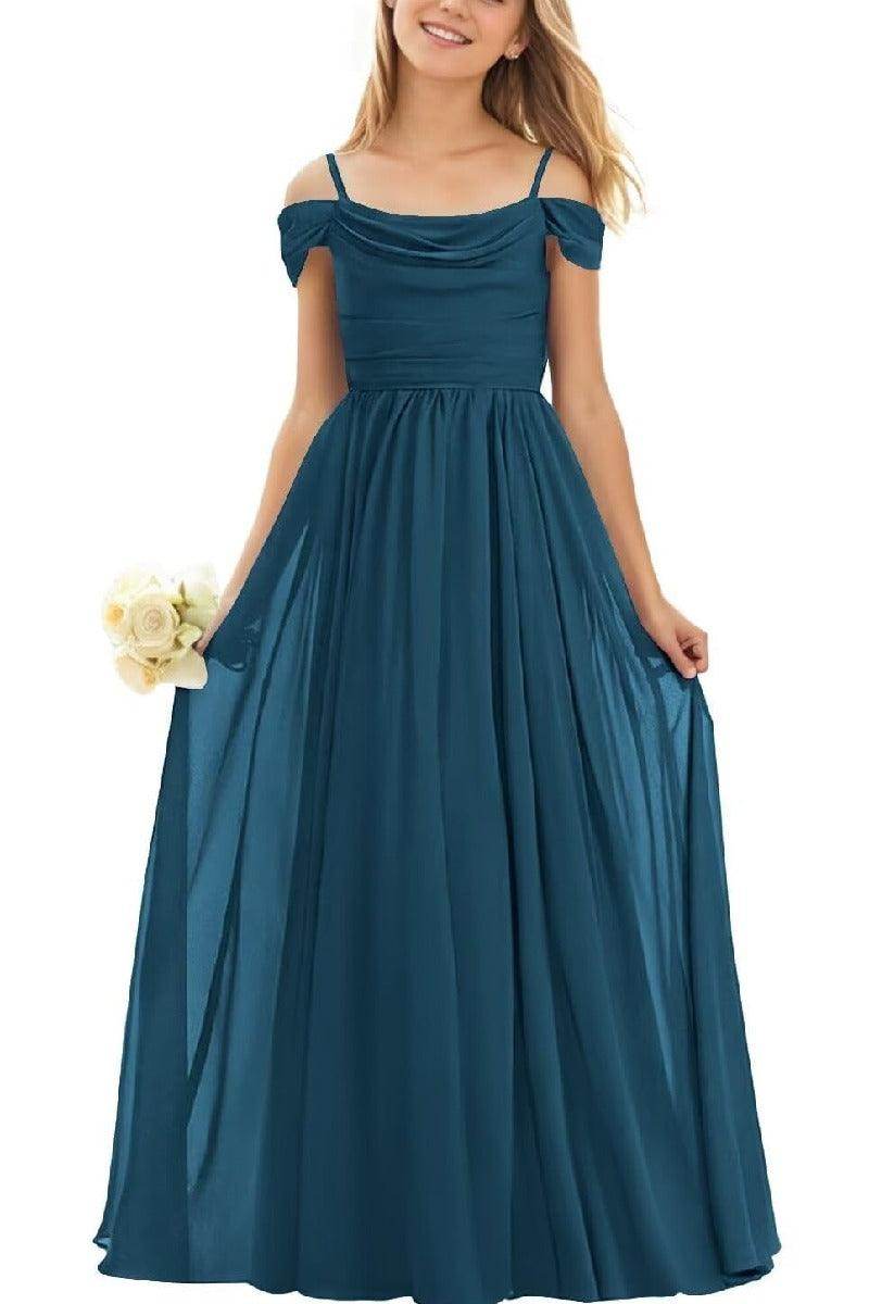 Floor Length Chiffon Junior Bridesmaid Dress B0DFVKW1HW - COCOMELODY