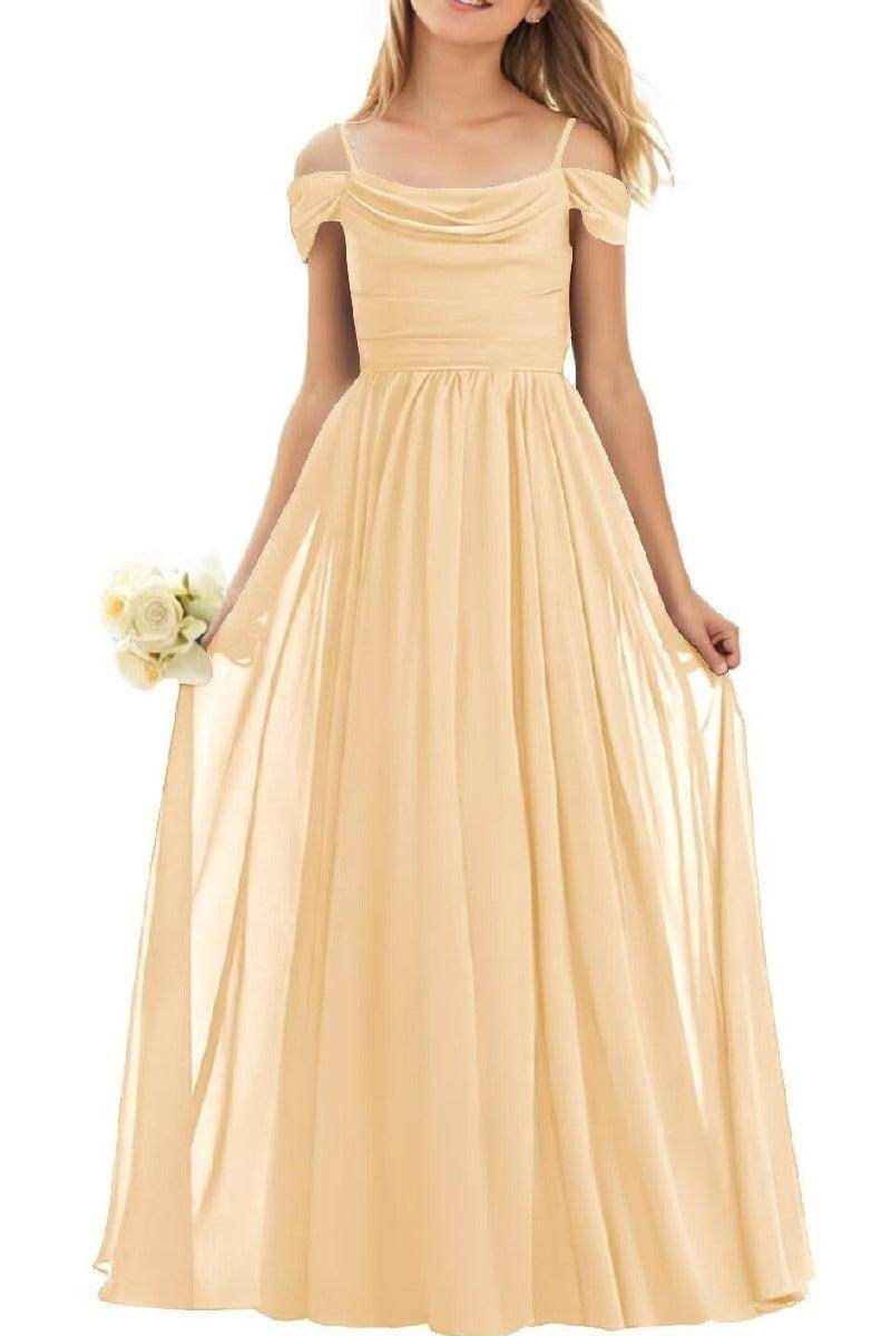 Floor Length Chiffon Junior Bridesmaid Dress B0DFVKW1HW - COCOMELODY
