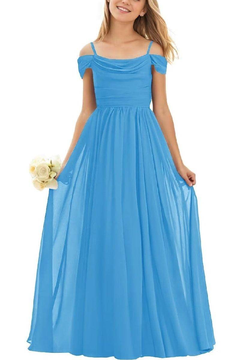 Floor Length Chiffon Junior Bridesmaid Dress B0DFVKW1HW - COCOMELODY