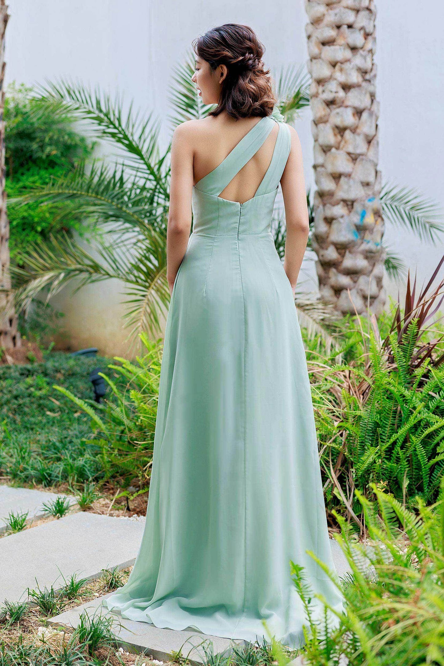 A-Line Floor Length Chiffon Bridesmaid Dress CB0707 - COCOMELODY