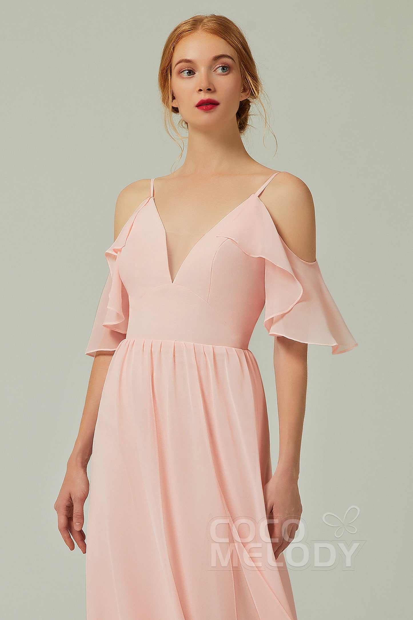 A-Line Floor Length Chiffon Bridesmaid Dress CB0236