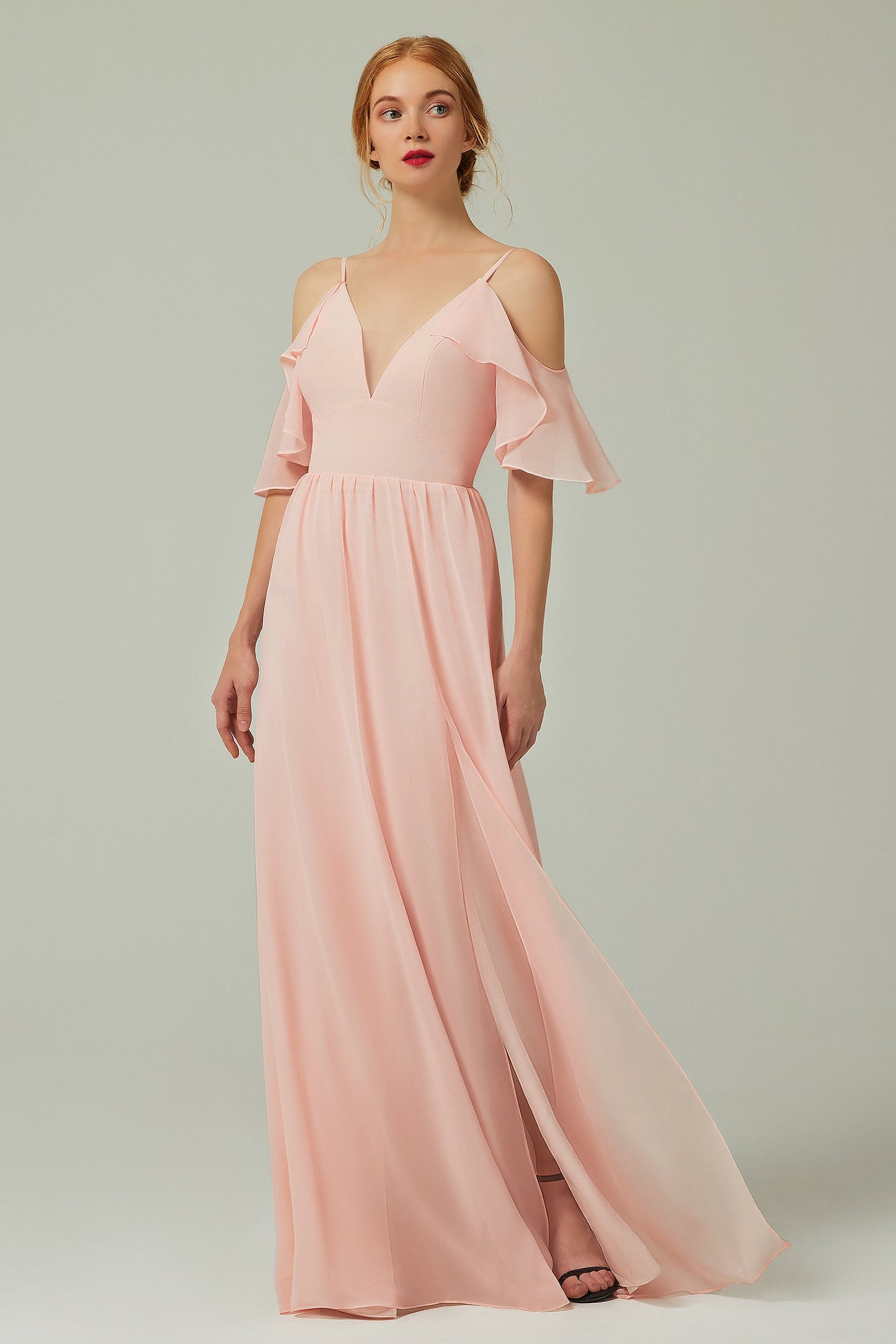 A-Line Floor Length Chiffon Bridesmaid Dress CB0236