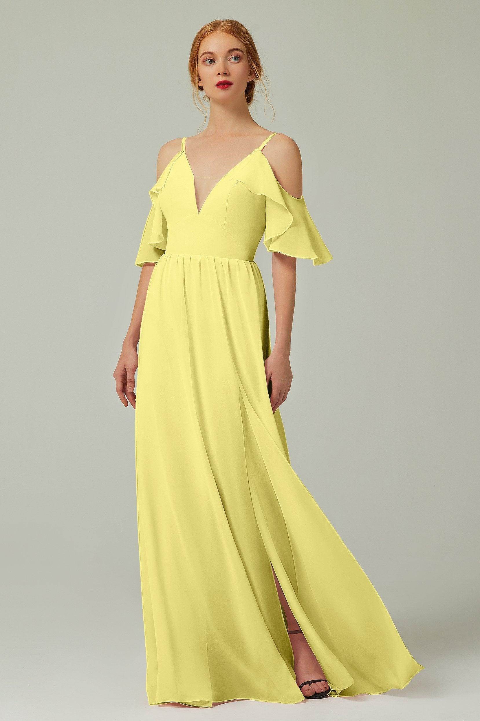 A-Line Floor Length Chiffon Bridesmaid Dress CB0236 - COCOMELODY