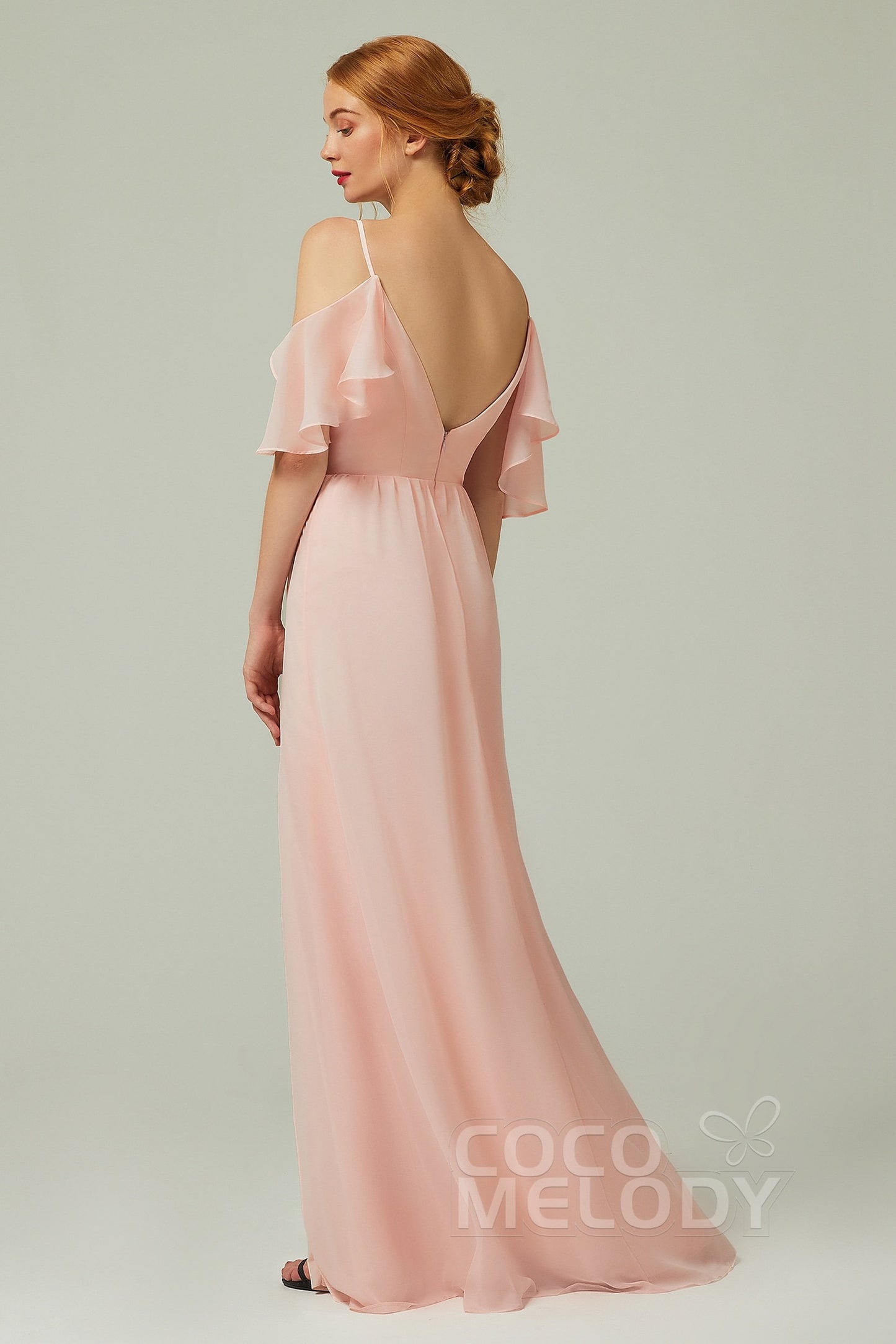 A-Line Floor Length Chiffon Bridesmaid Dress CB0236