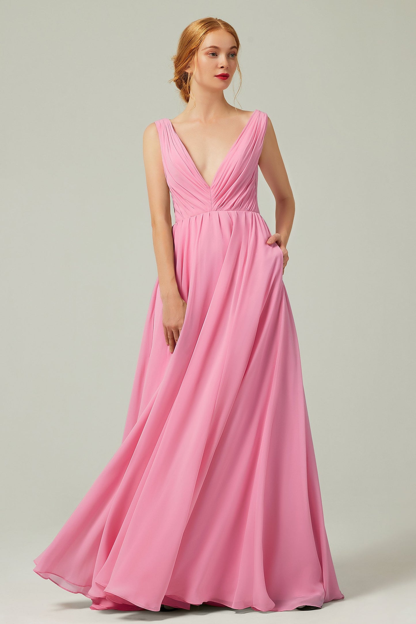 A-Line Floor Length Chiffon Bridesmaid Dress CB0245