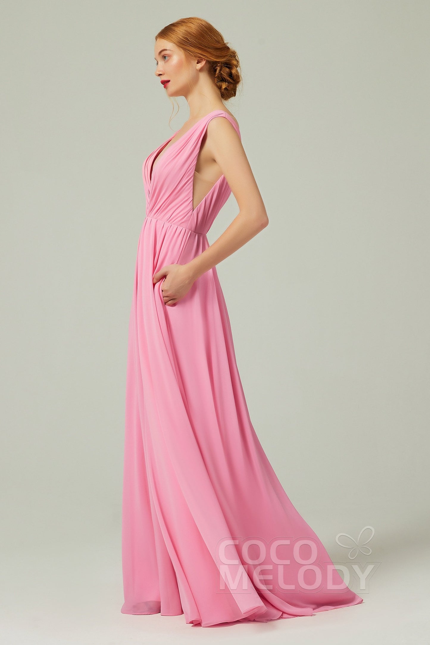 A-Line Floor Length Chiffon Bridesmaid Dress CB0245