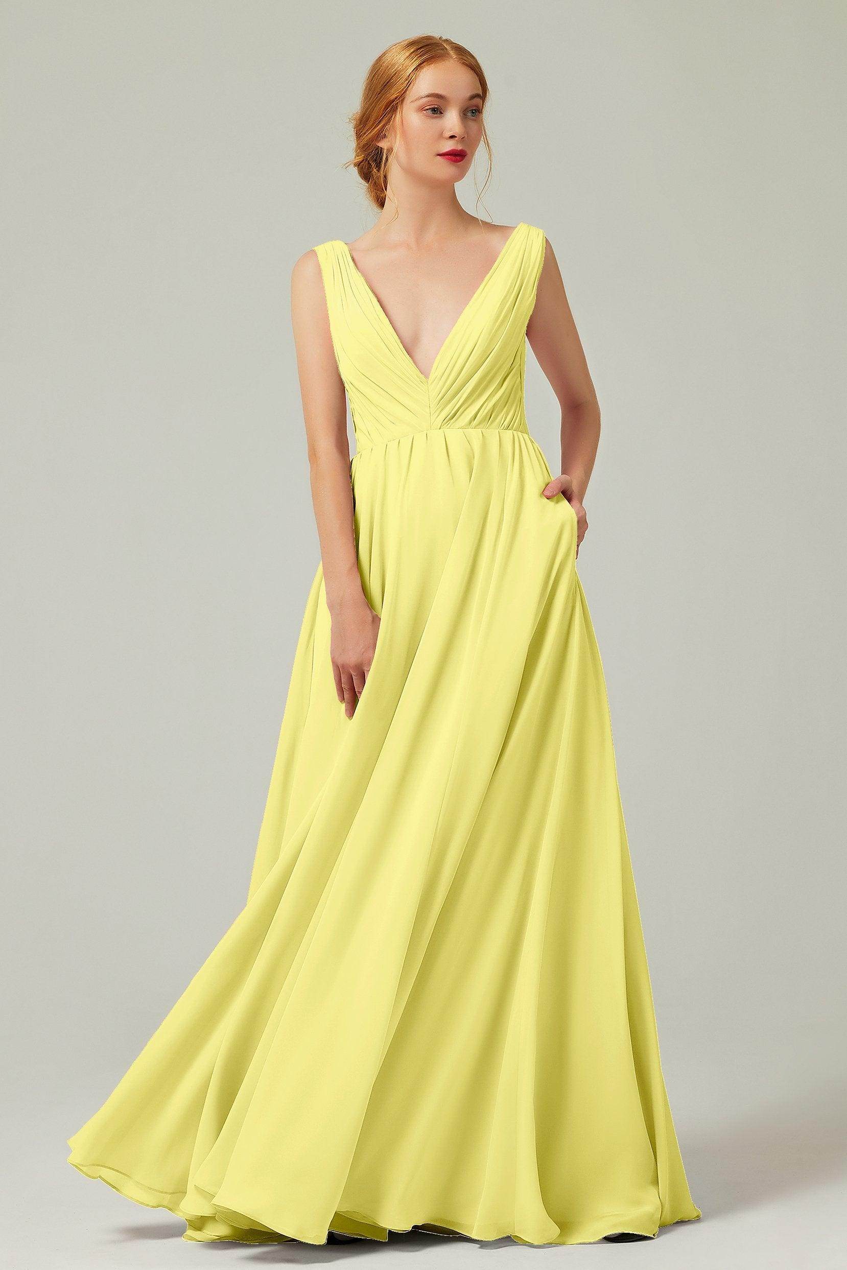 A-Line Floor Length Chiffon Bridesmaid Dress CB0245 - COCOMELODY