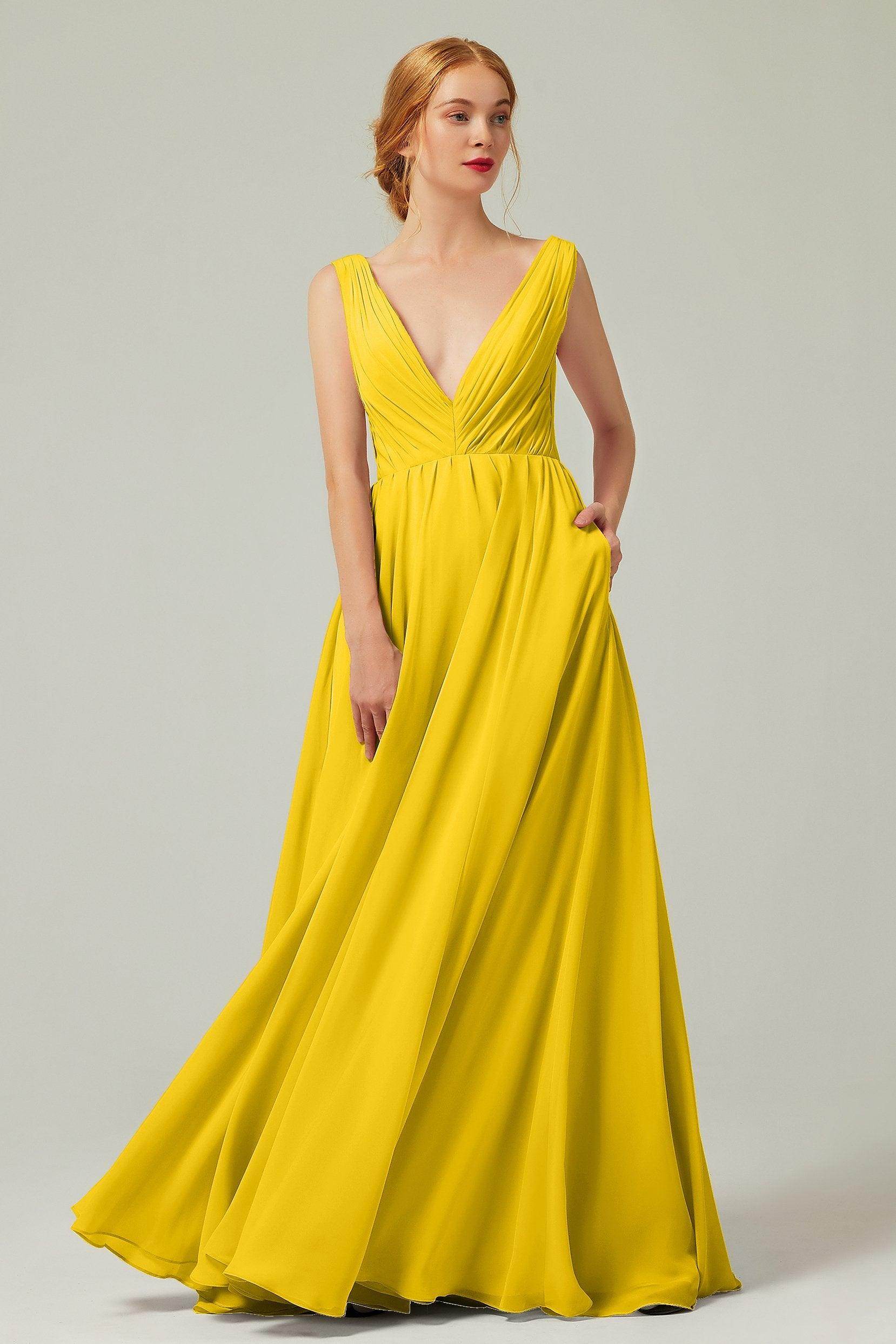 A-Line Floor Length Chiffon Bridesmaid Dress CB0245 - COCOMELODY