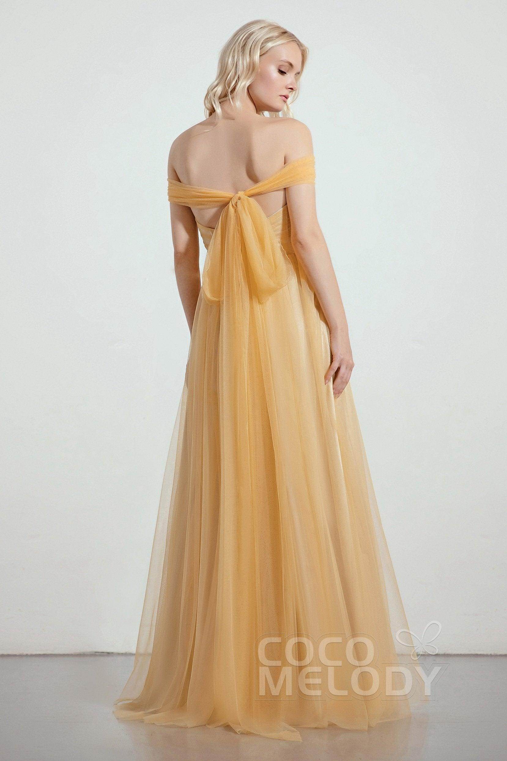 A-Line Tulle/Elastic Silk like Satin Bridesmaid Dress CB0261 - COCOMELODY
