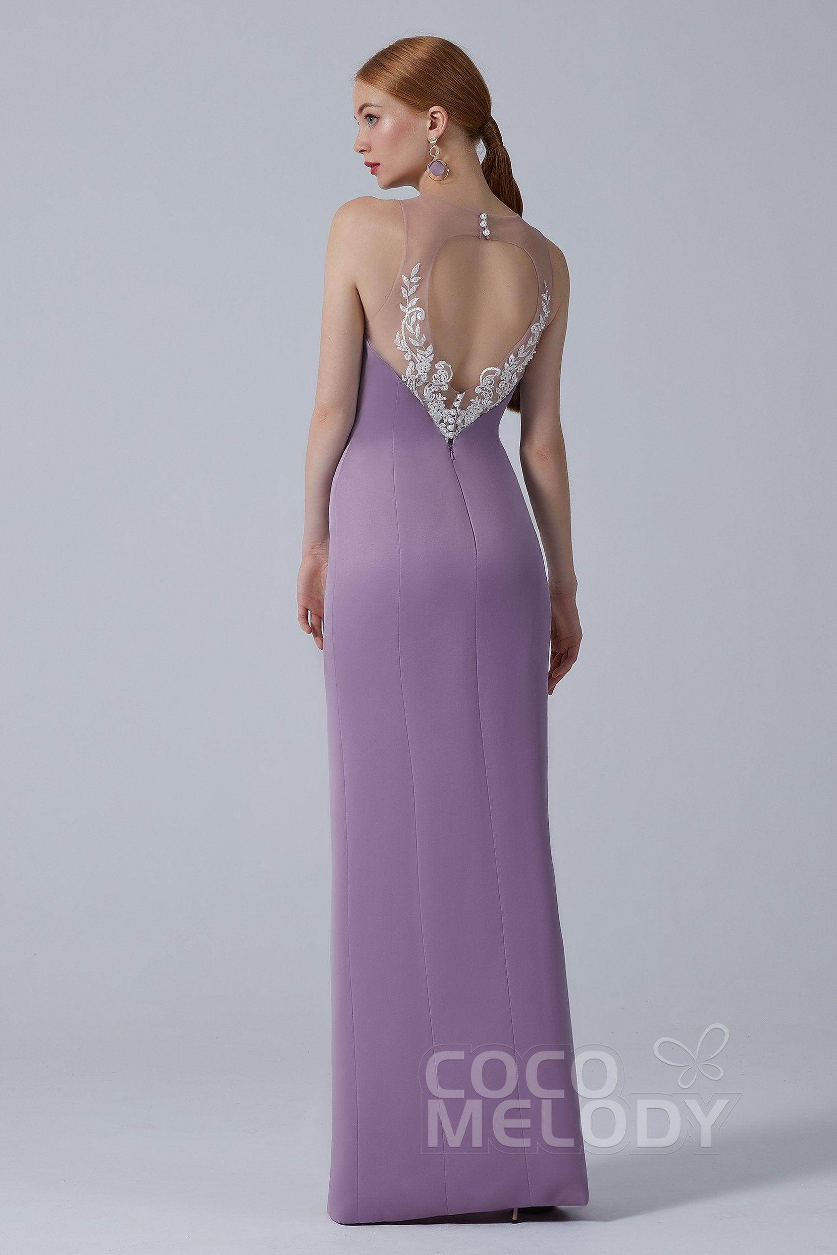 Sheath-Column Floor Length Satin Dress CB0267 - COCOMELODY