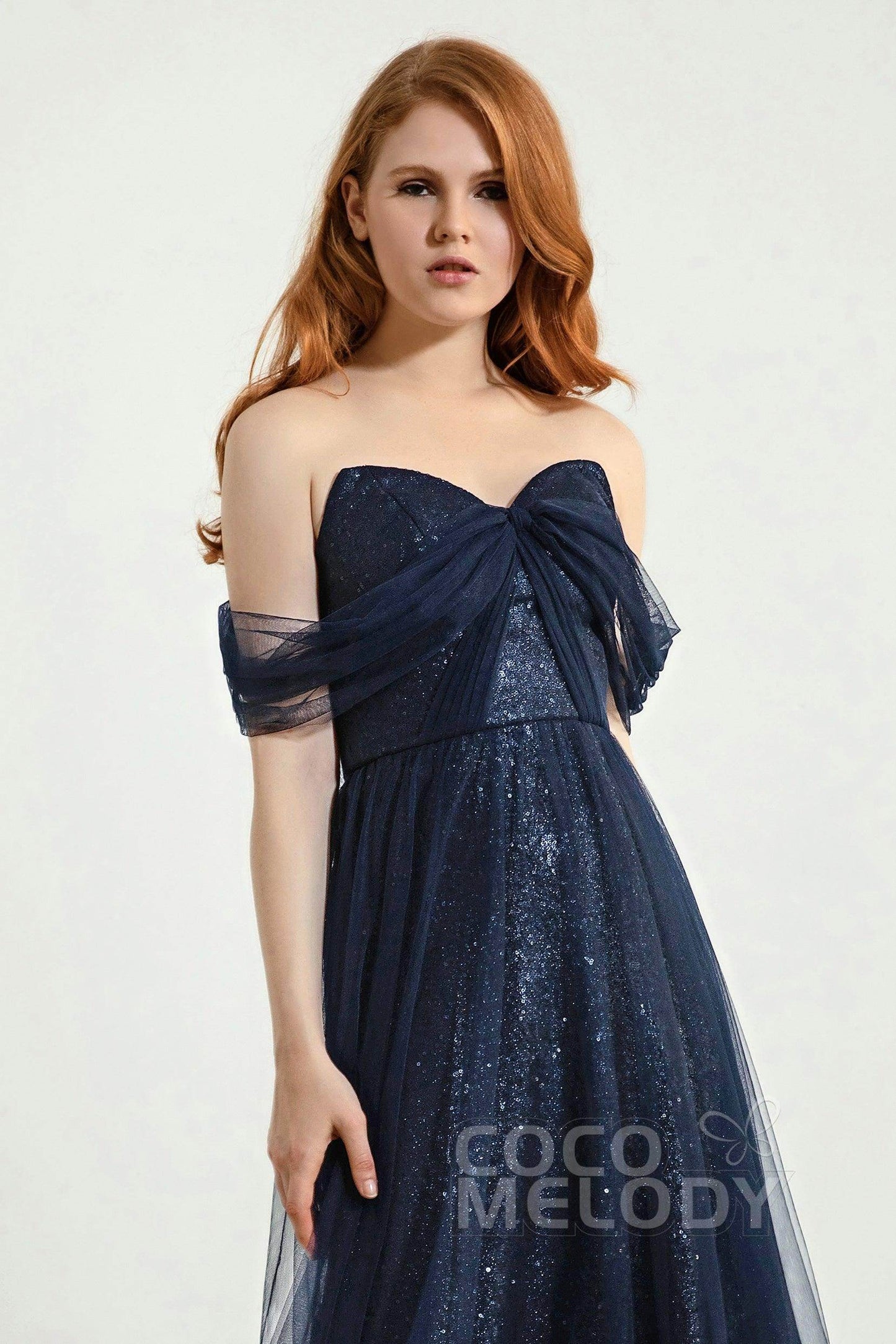 A-Line Sweep-Brush Train Bridesmaid Dress Formal Dresses CB0287 - COCOMELODY