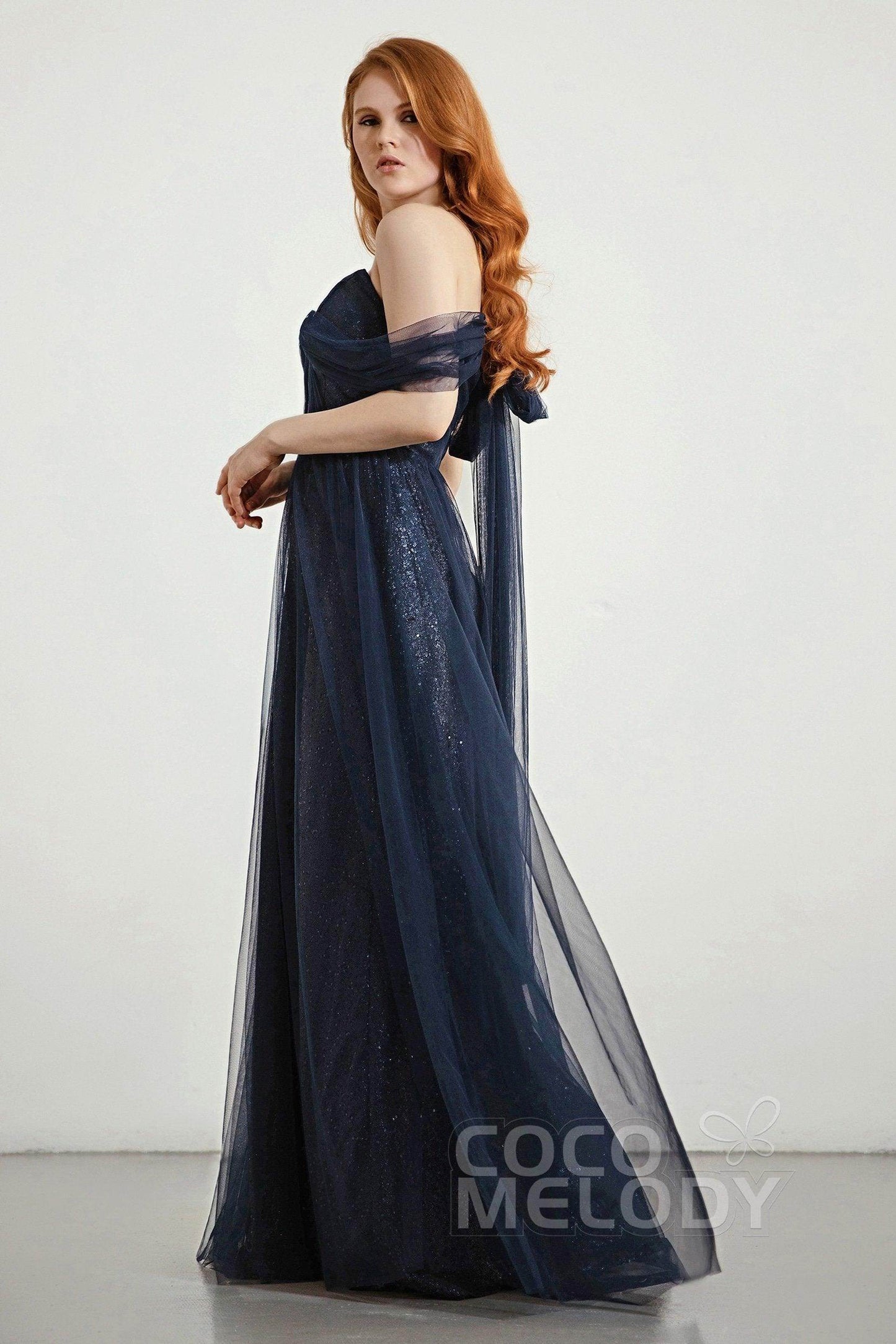 A-Line Sweep-Brush Train Bridesmaid Dress Formal Dresses CB0287 - COCOMELODY