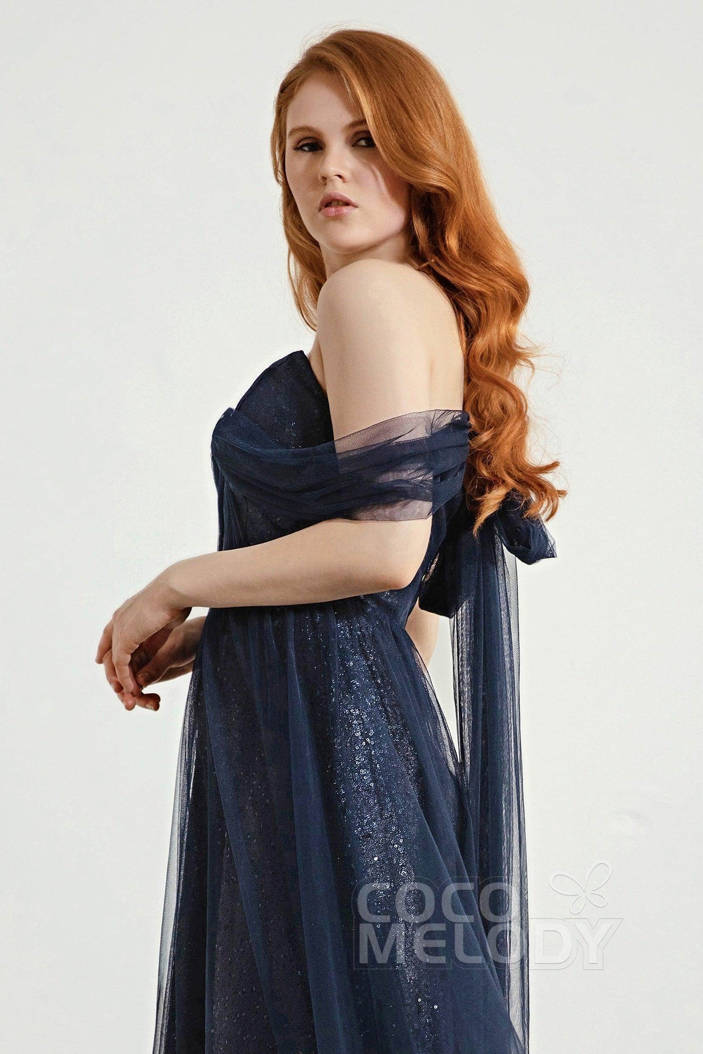 A-Line Sweep-Brush Train Bridesmaid Dress Formal Dresses CB0287 - COCOMELODY