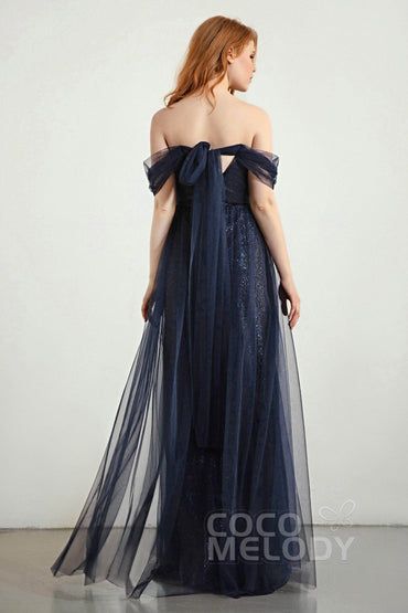 A-Line Sweep-Brush Train Bridesmaid Dress Formal Dresses CB0287 - COCOMELODY