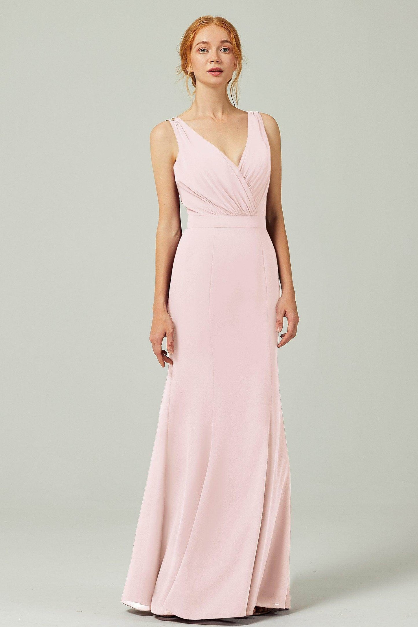Sheath-Column Floor Length Chiffon Bridesmaid Dress CB0291 - COCOMELODY