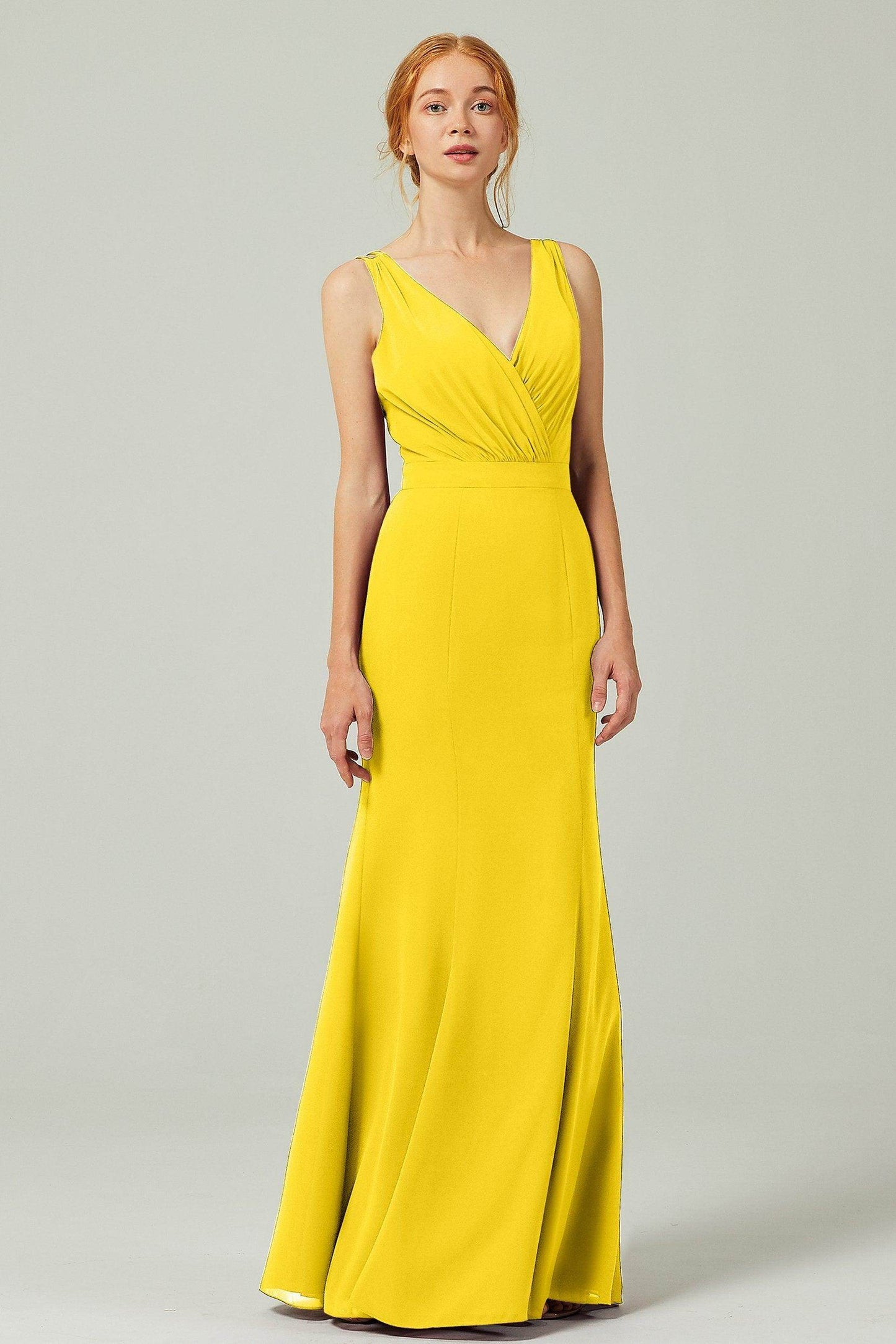 Sheath-Column Floor Length Chiffon Bridesmaid Dress CB0291 - COCOMELODY