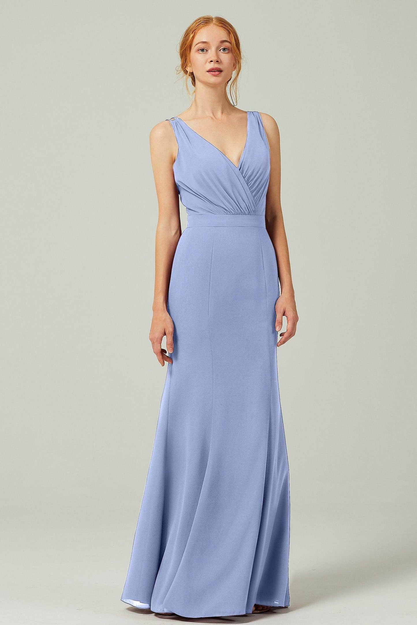 Sheath-Column Floor Length Chiffon Bridesmaid Dress CB0291 - COCOMELODY