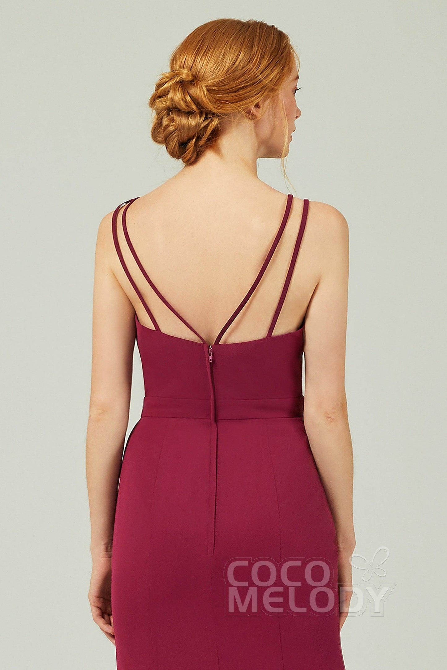 Sheath-Column Floor Length Chiffon Bridesmaid Dress CB0291 - COCOMELODY