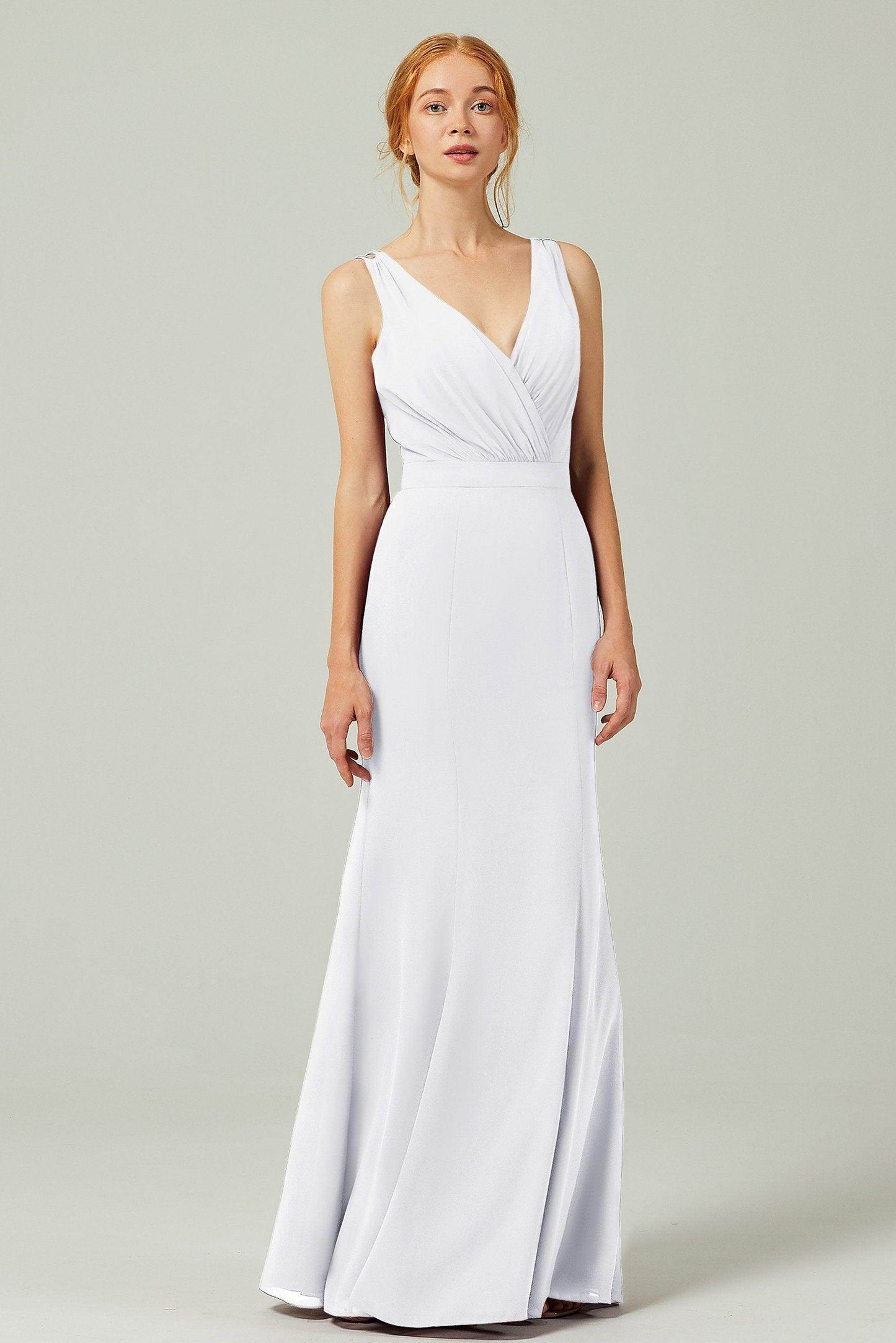 Sheath-Column Floor Length Chiffon Bridesmaid Dress CB0291 - COCOMELODY