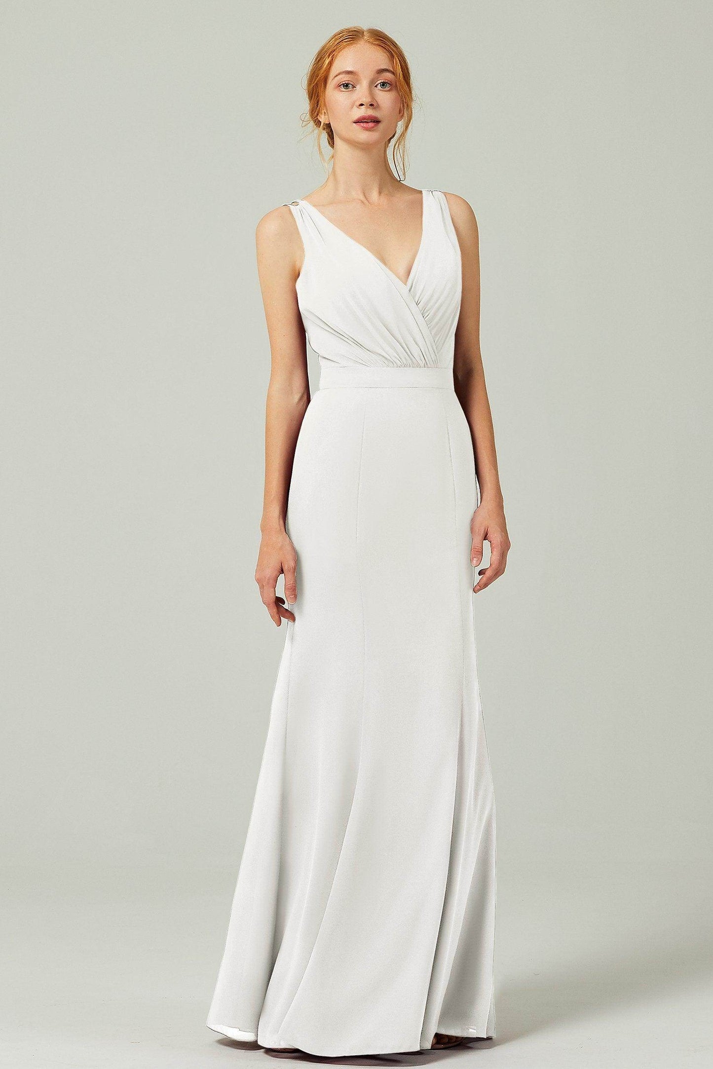 Sheath-Column Floor Length Chiffon Bridesmaid Dress CB0291 - COCOMELODY