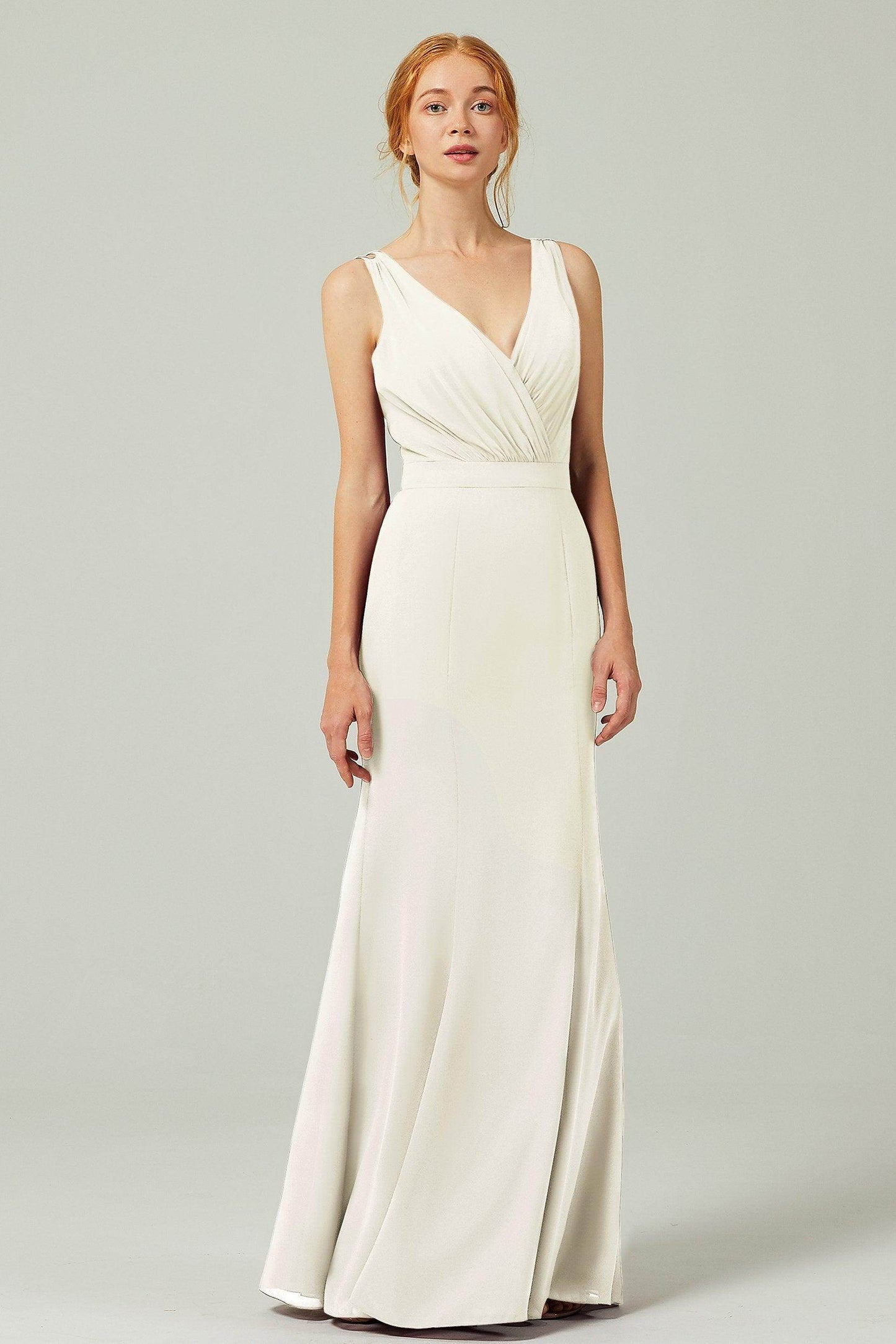Sheath-Column Floor Length Chiffon Bridesmaid Dress CB0291 - COCOMELODY