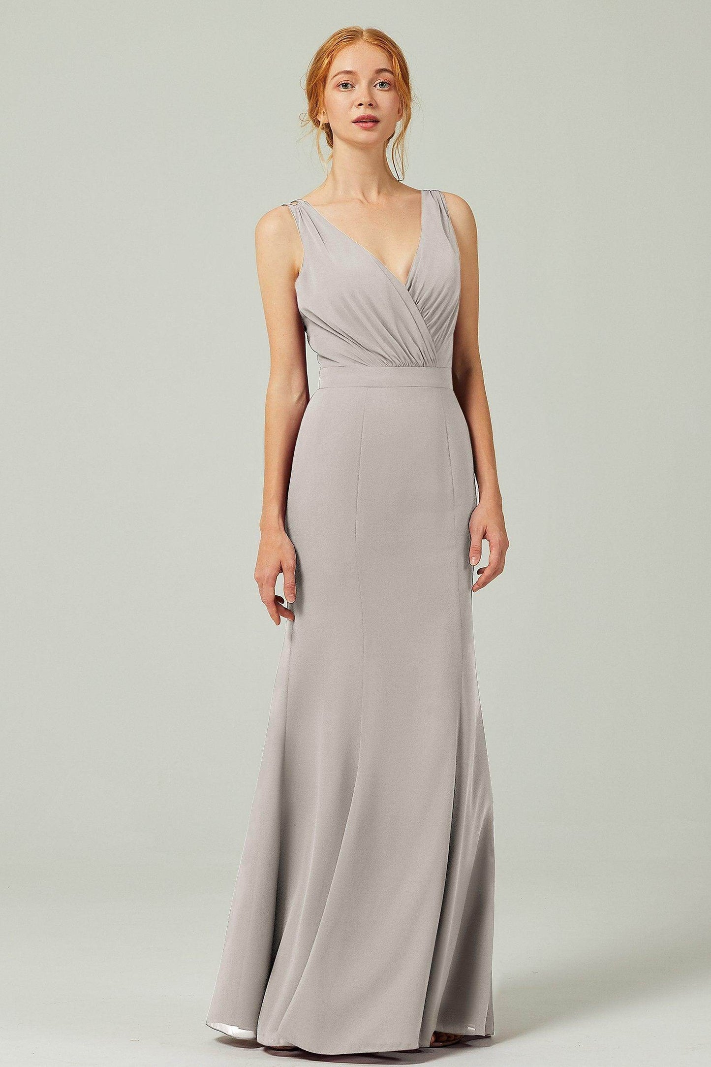 Sheath-Column Floor Length Chiffon Bridesmaid Dress CB0291 - COCOMELODY