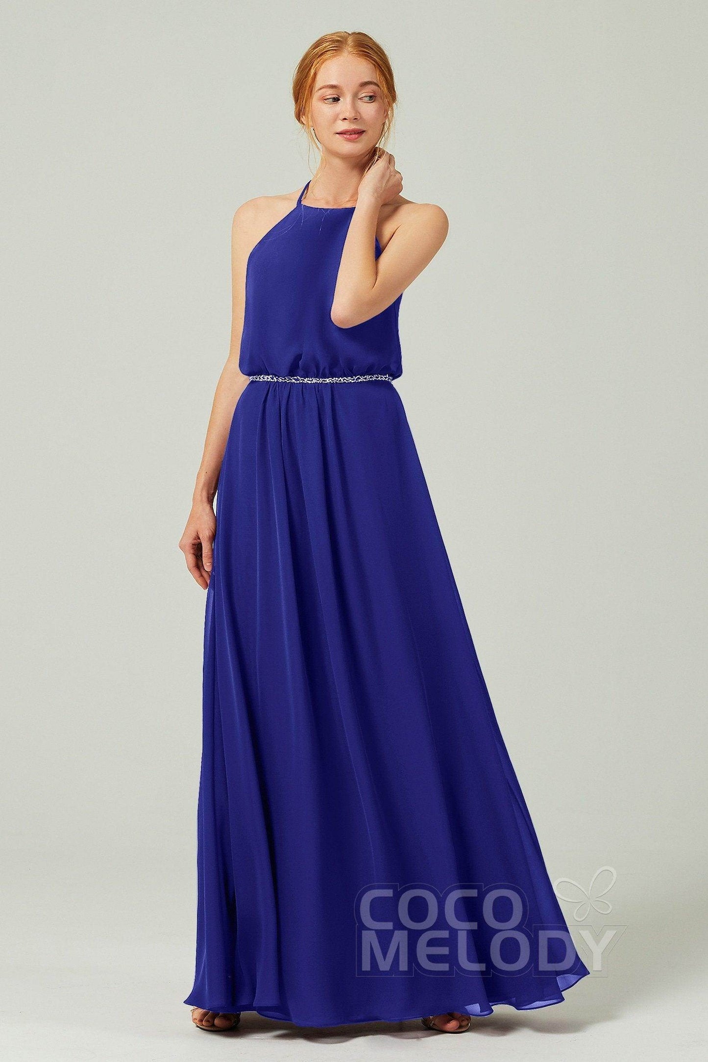 A-Line Floor Length Chiffon Bridesmaid Dress CB0292 - COCOMELODY