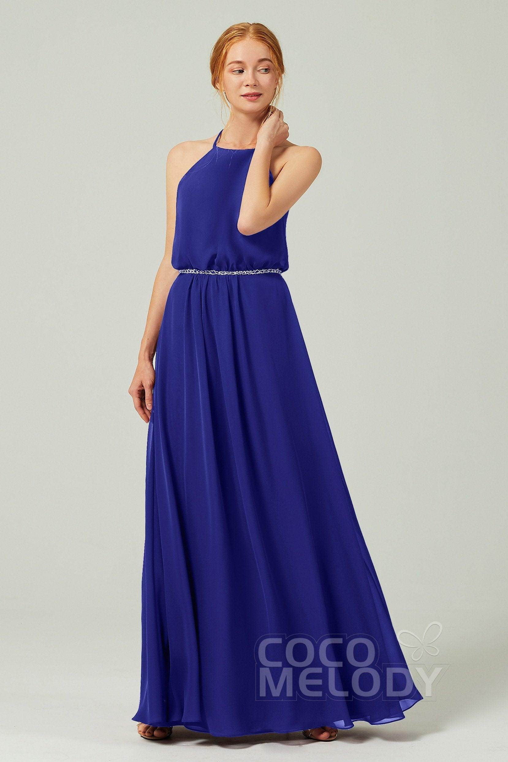 A-Line Floor Length Chiffon Bridesmaid Dress CB0292 - COCOMELODY