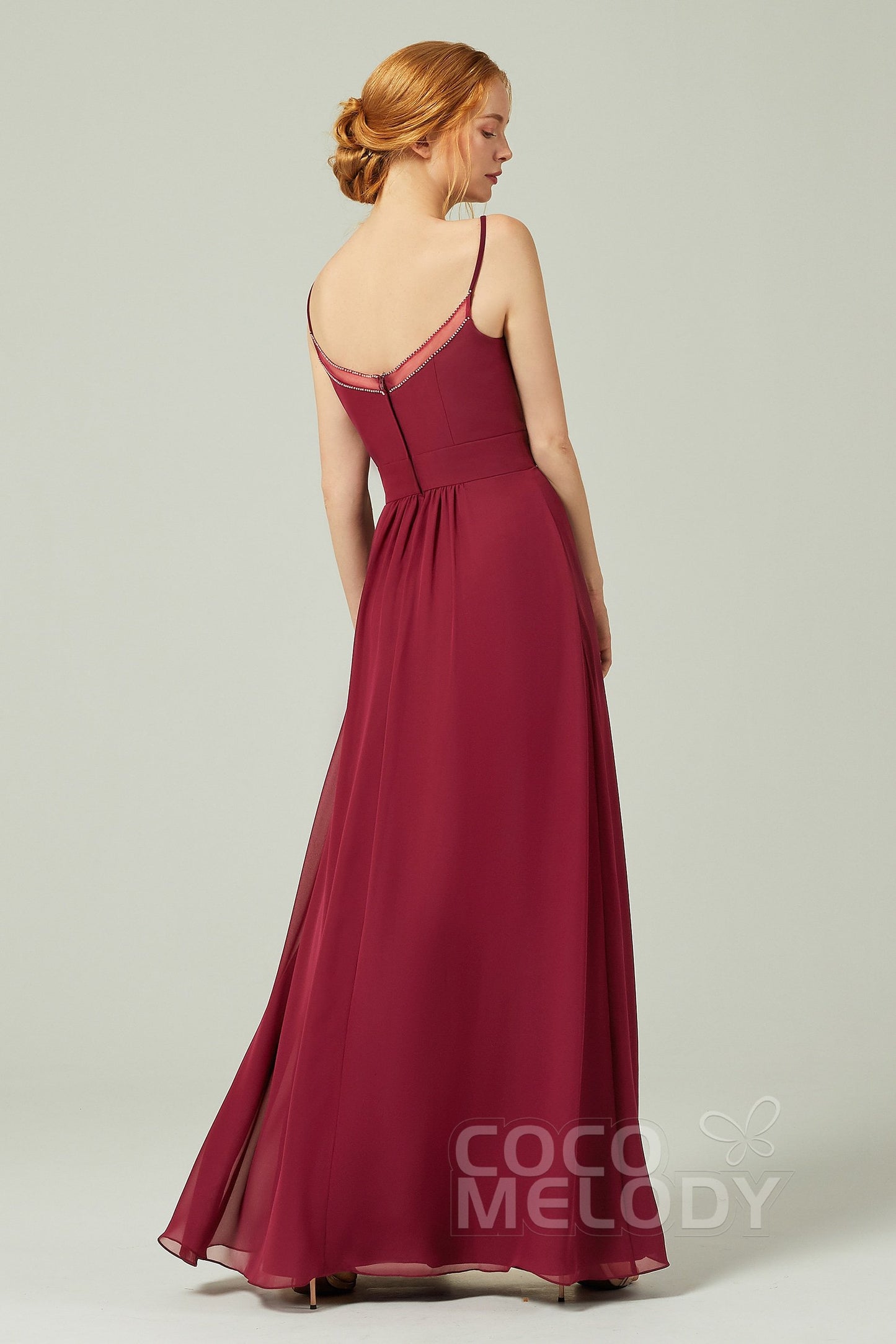 A-Line Floor Length Chiffon Bridesmaid Dress CB0293