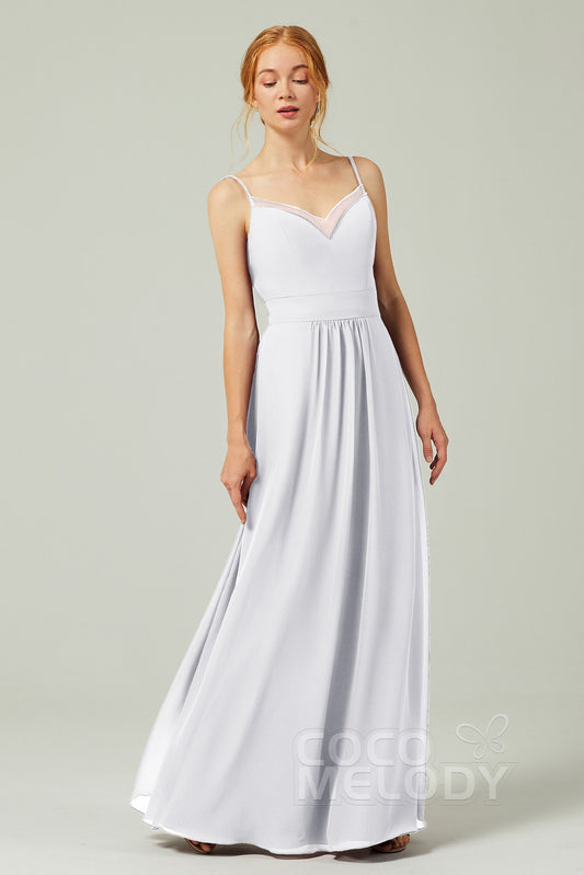 A-Line Floor Length Chiffon Bridesmaid Dress CB0293