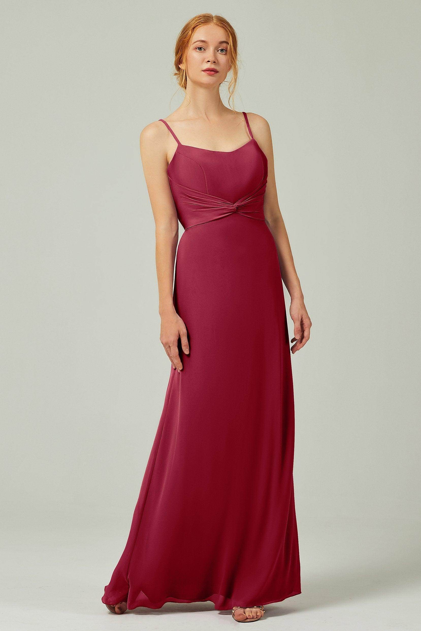 Sheath-Column Floor Length Chiffon Bridesmaid Dress CB0294 - COCOMELODY
