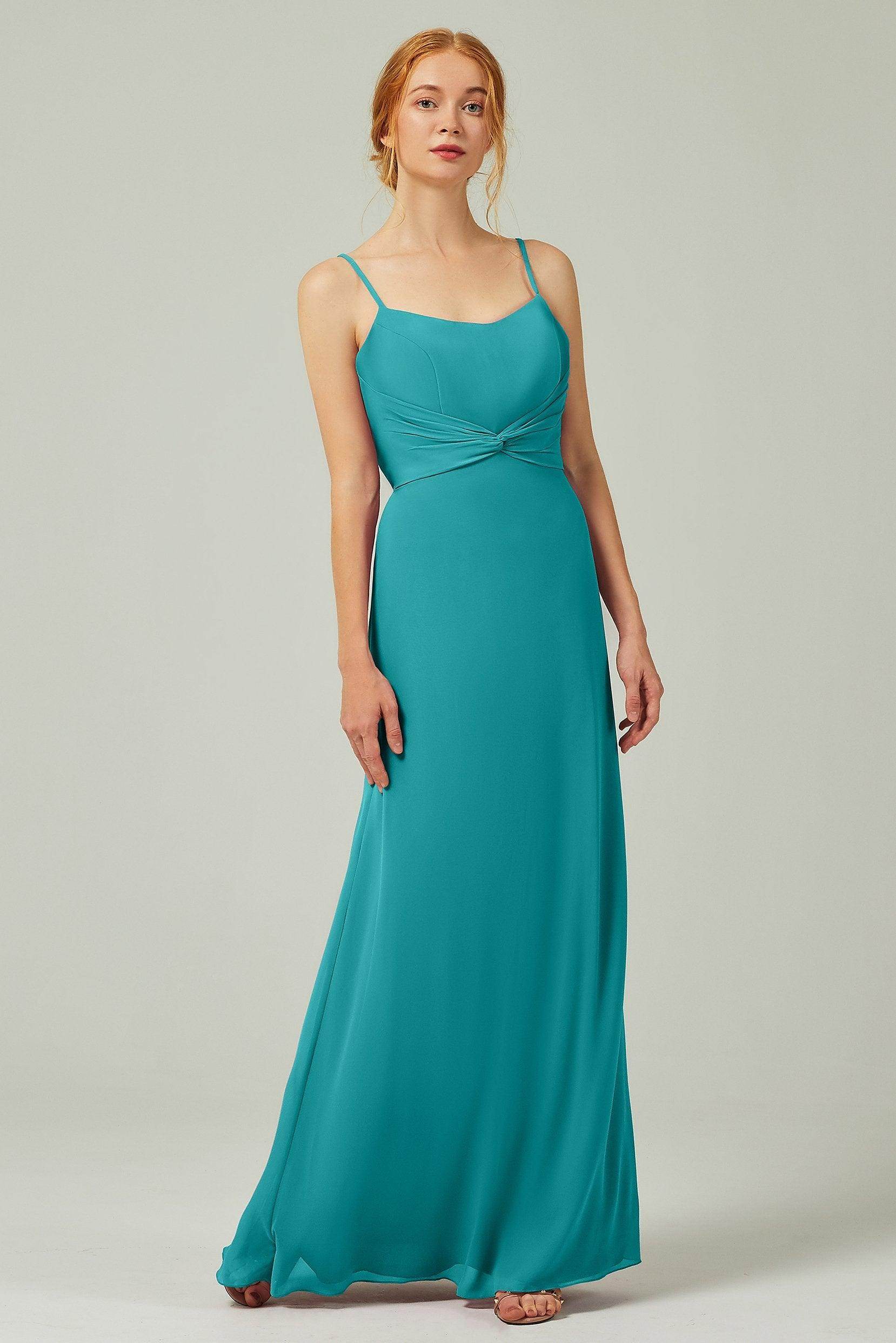 Sheath-Column Floor Length Chiffon Bridesmaid Dress CB0294 - COCOMELODY
