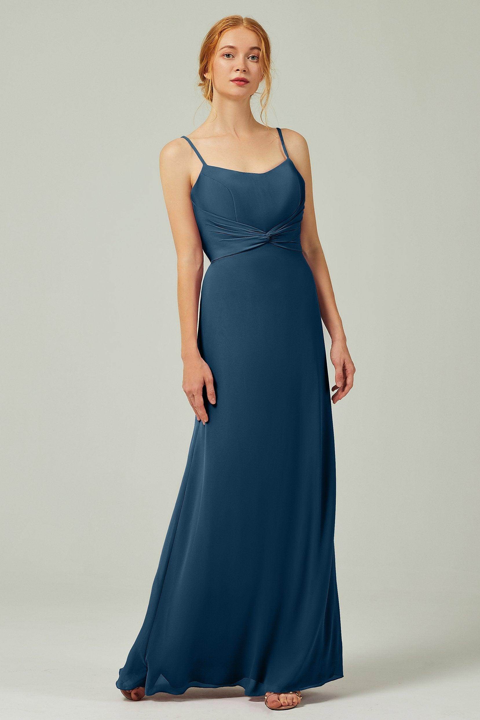 Sheath-Column Floor Length Chiffon Bridesmaid Dress CB0294 - COCOMELODY