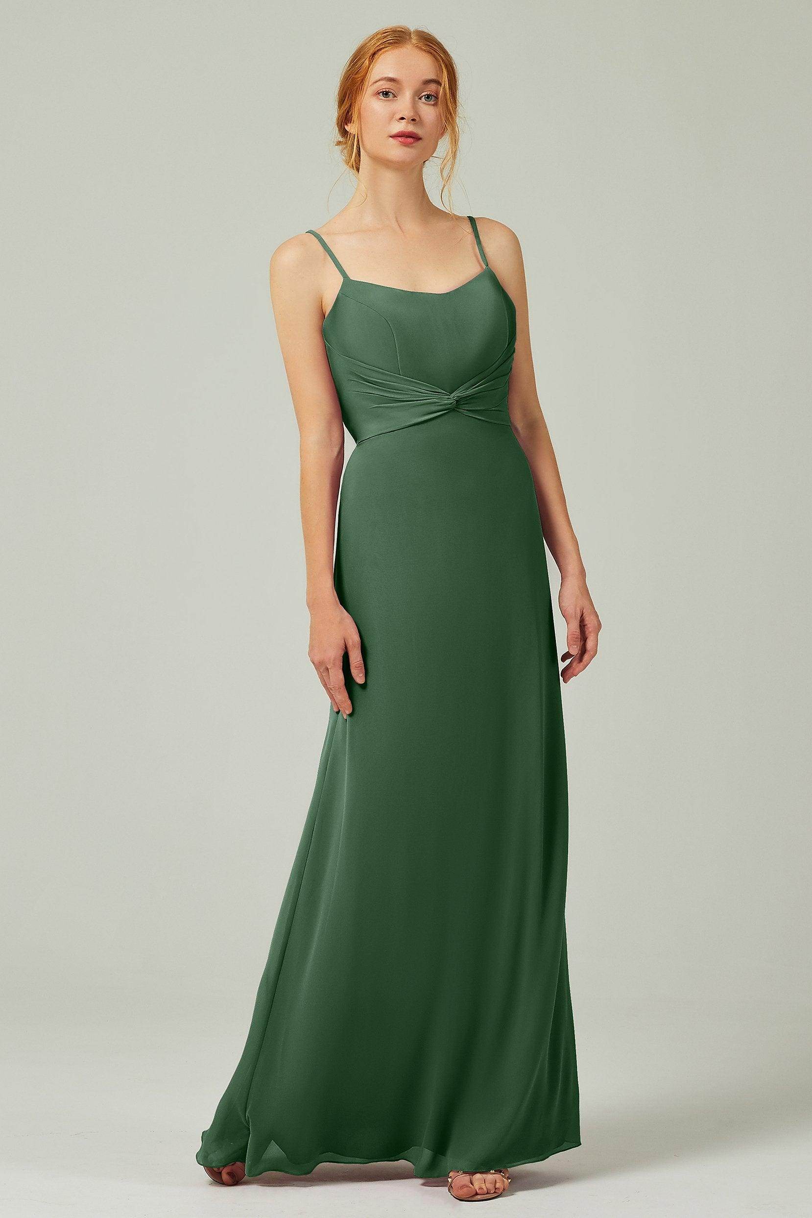 Sheath-Column Floor Length Chiffon Bridesmaid Dress CB0294 - COCOMELODY