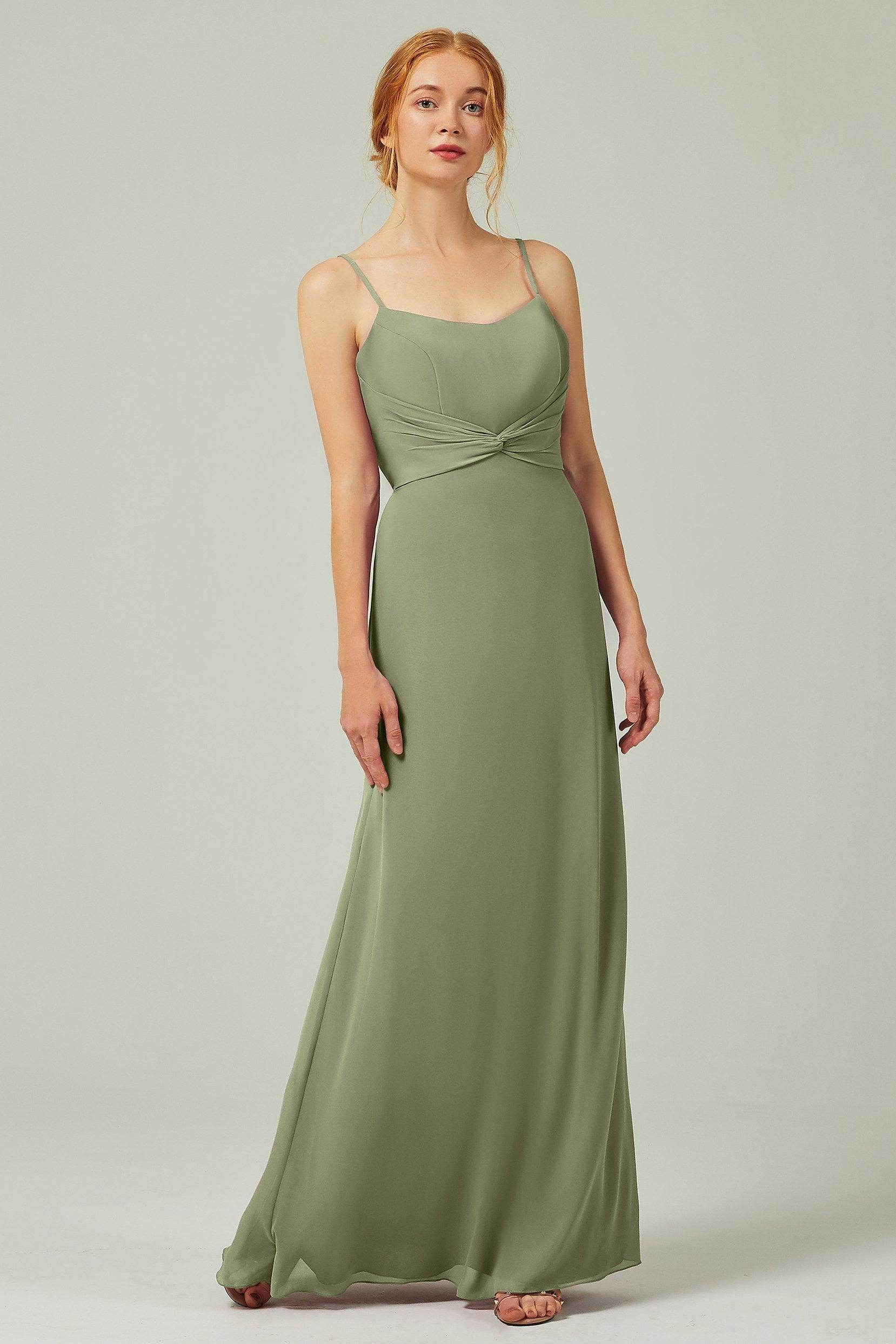 Sheath-Column Floor Length Chiffon Bridesmaid Dress CB0294 - COCOMELODY