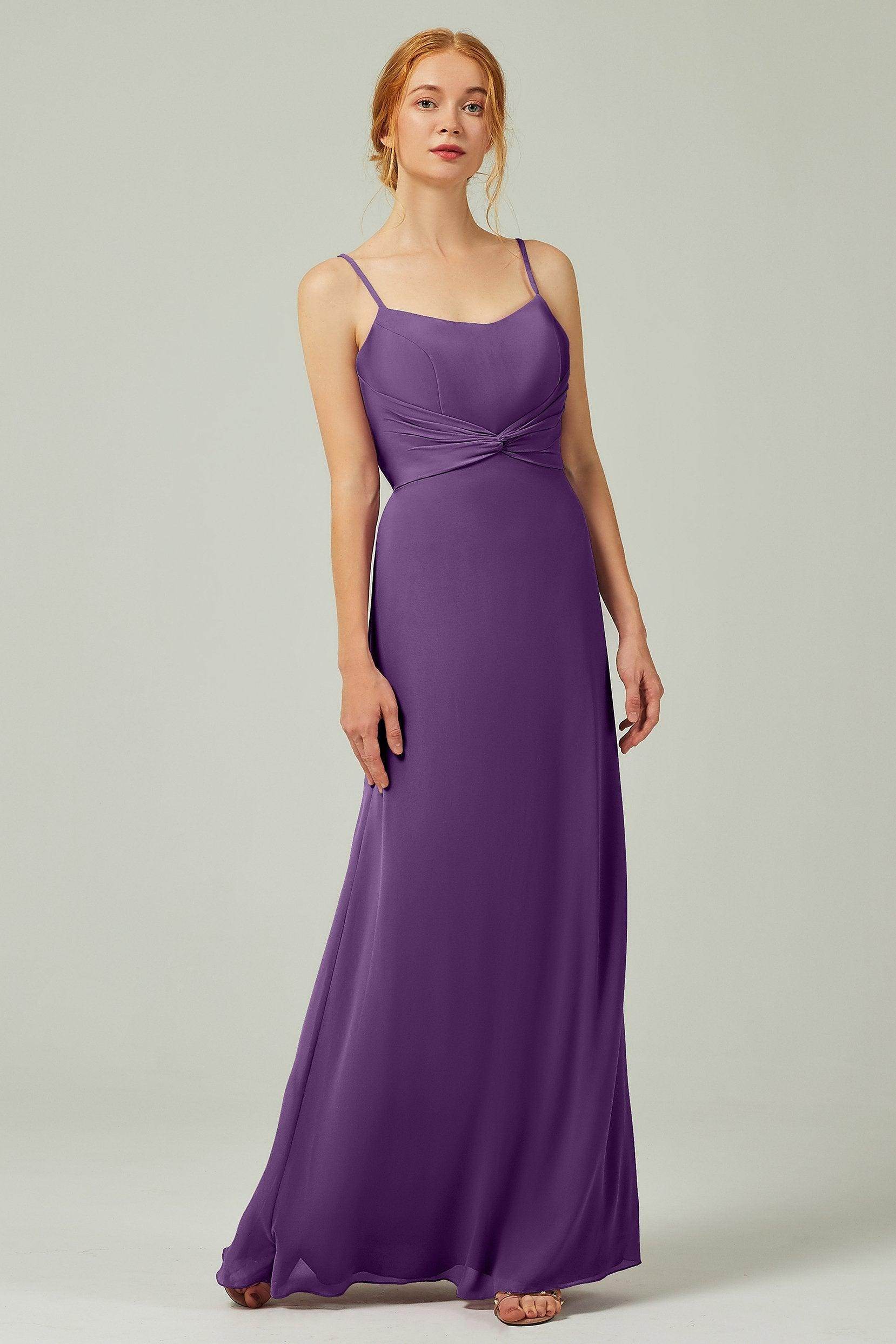Sheath-Column Floor Length Chiffon Bridesmaid Dress CB0294 - COCOMELODY