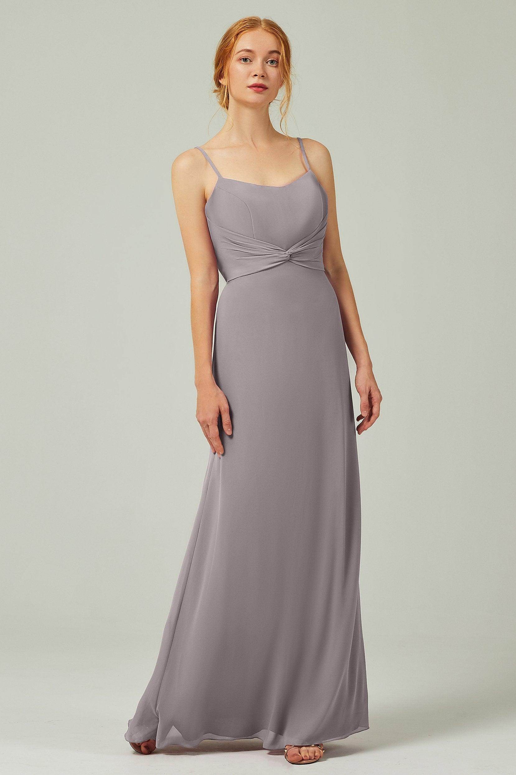 Sheath-Column Floor Length Chiffon Bridesmaid Dress CB0294 - COCOMELODY
