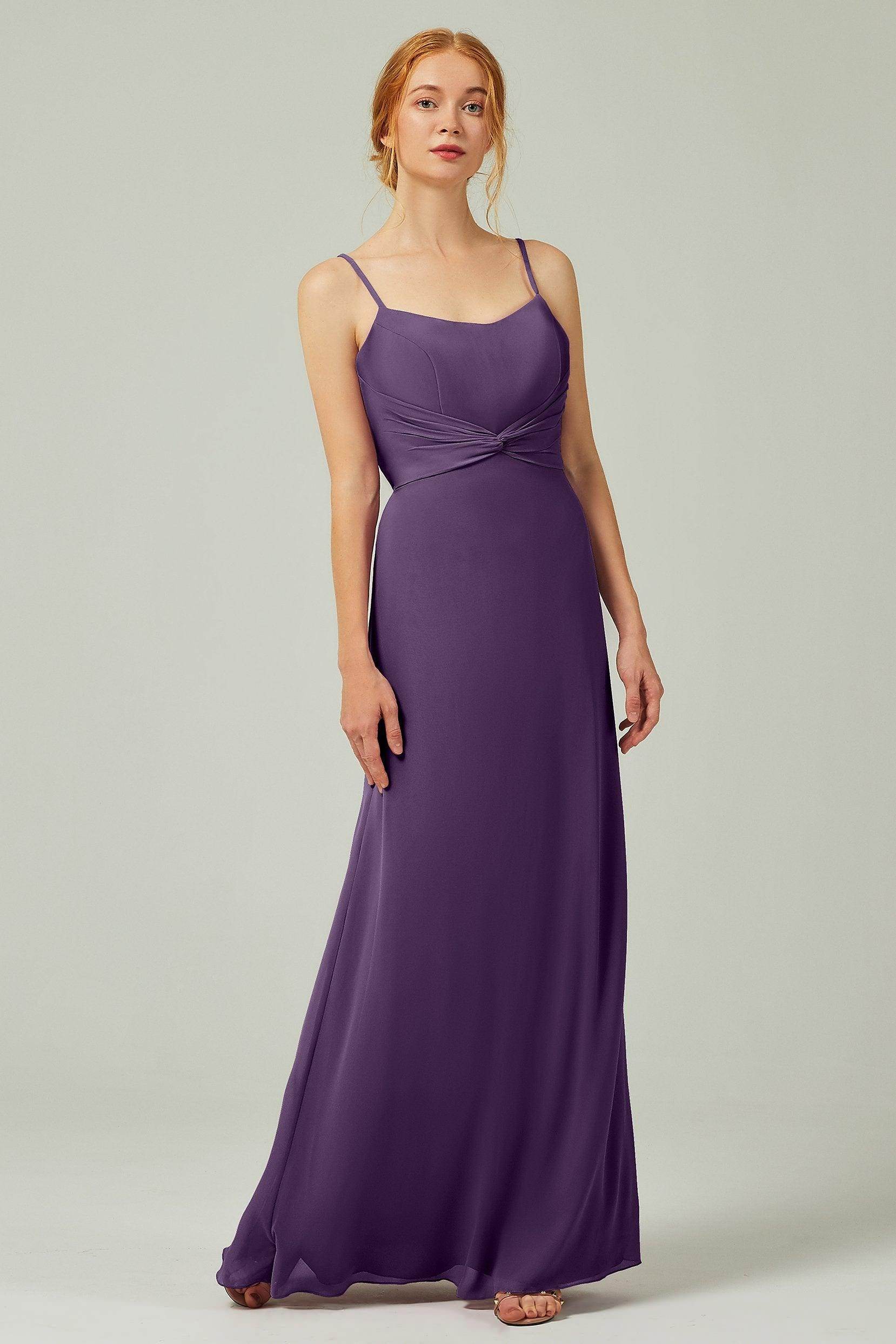Sheath-Column Floor Length Chiffon Bridesmaid Dress CB0294 - COCOMELODY