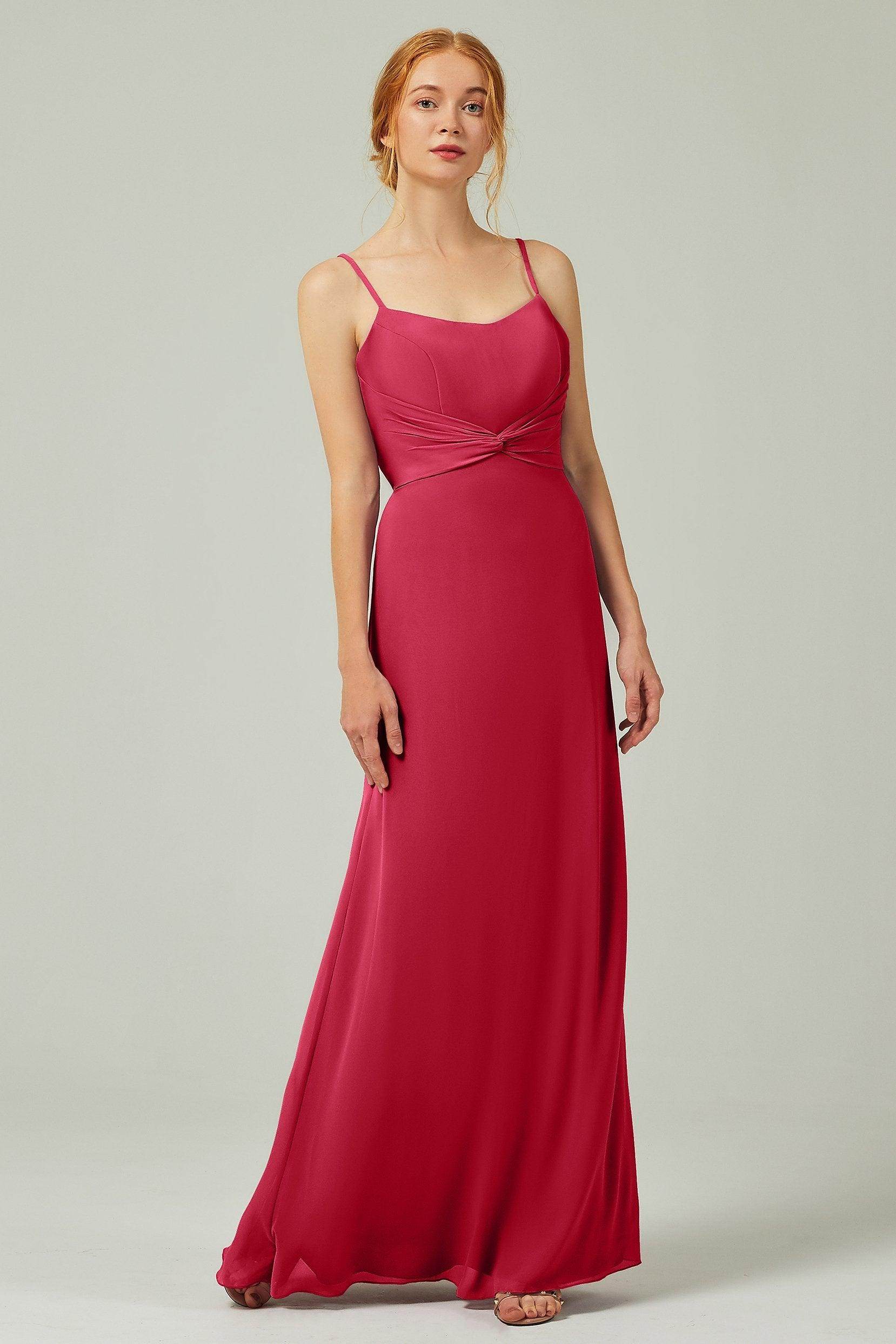 Sheath-Column Floor Length Chiffon Bridesmaid Dress CB0294 - COCOMELODY