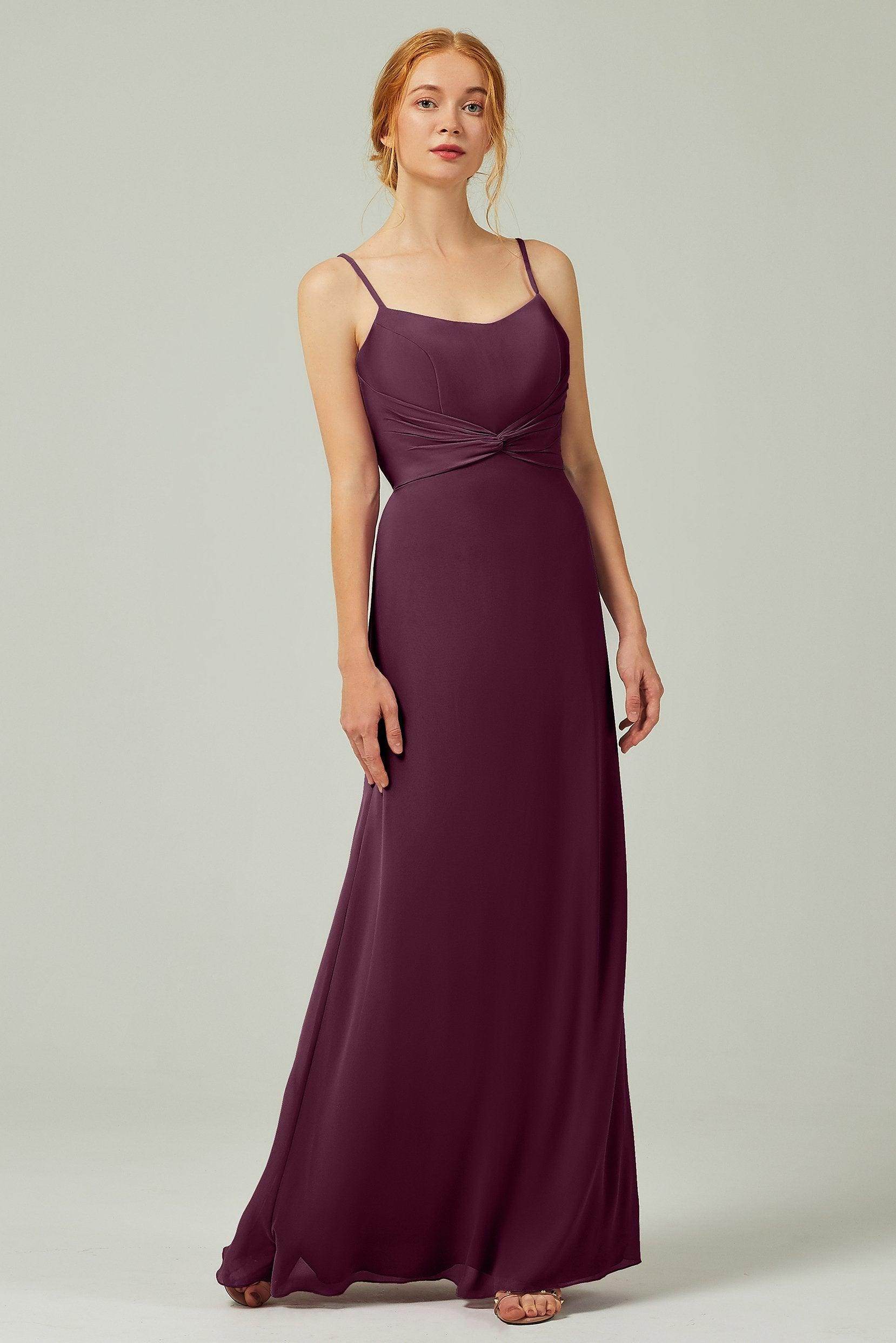 Sheath-Column Floor Length Chiffon Bridesmaid Dress CB0294 - COCOMELODY