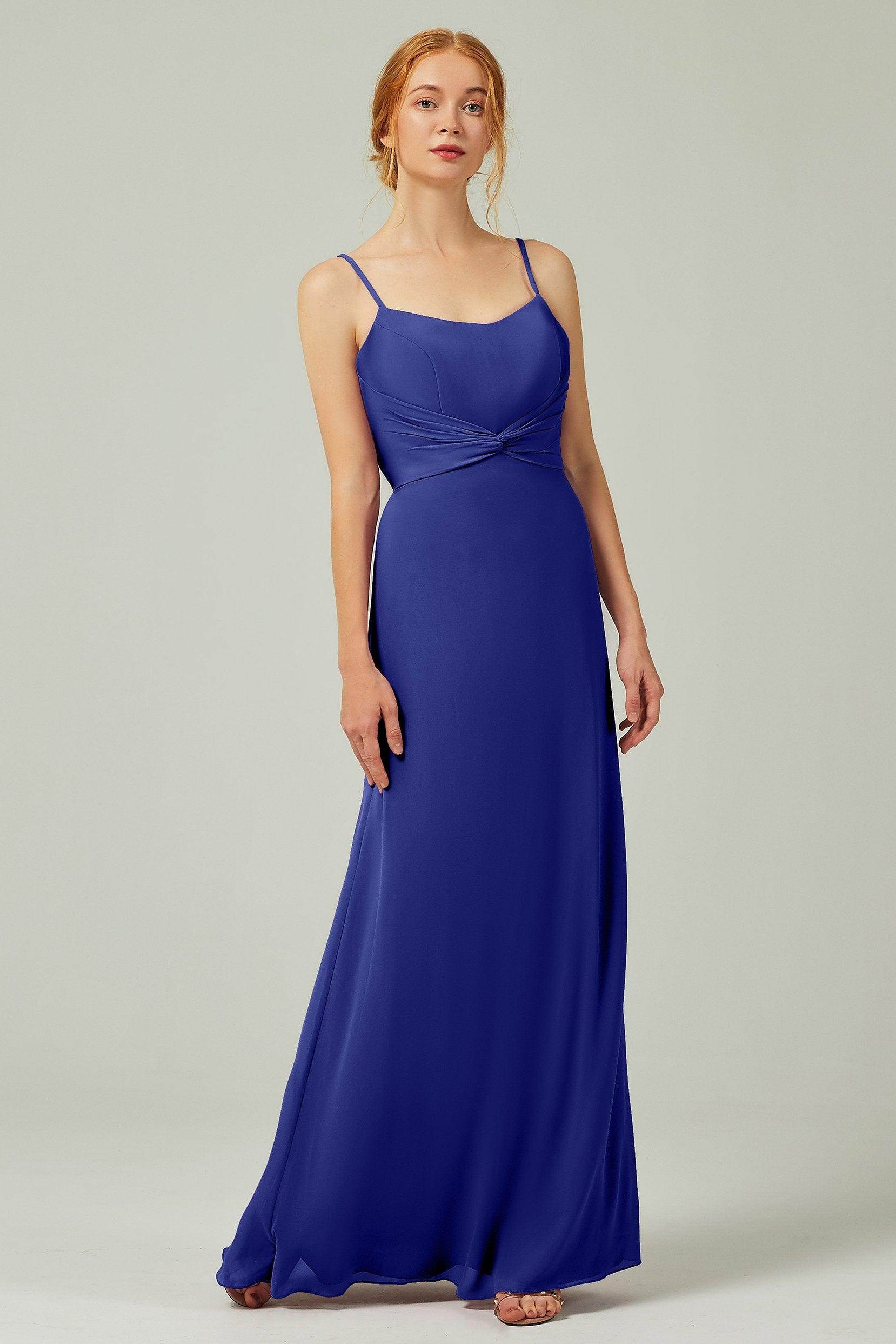 Sheath-Column Floor Length Chiffon Bridesmaid Dress CB0294 - COCOMELODY