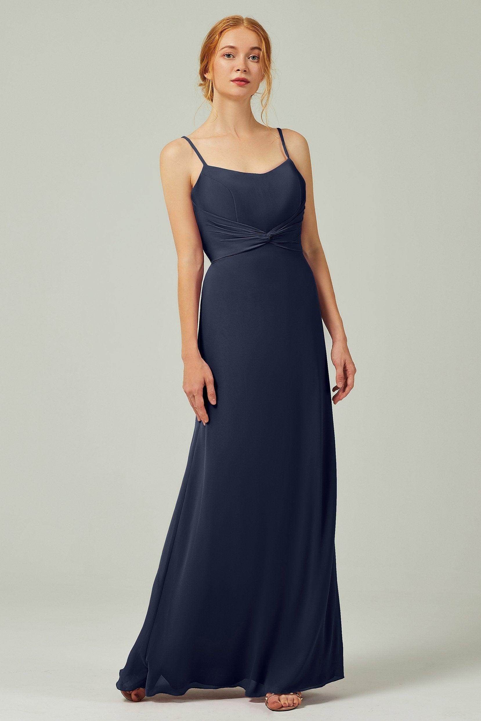 Sheath-Column Floor Length Chiffon Bridesmaid Dress CB0294 - COCOMELODY