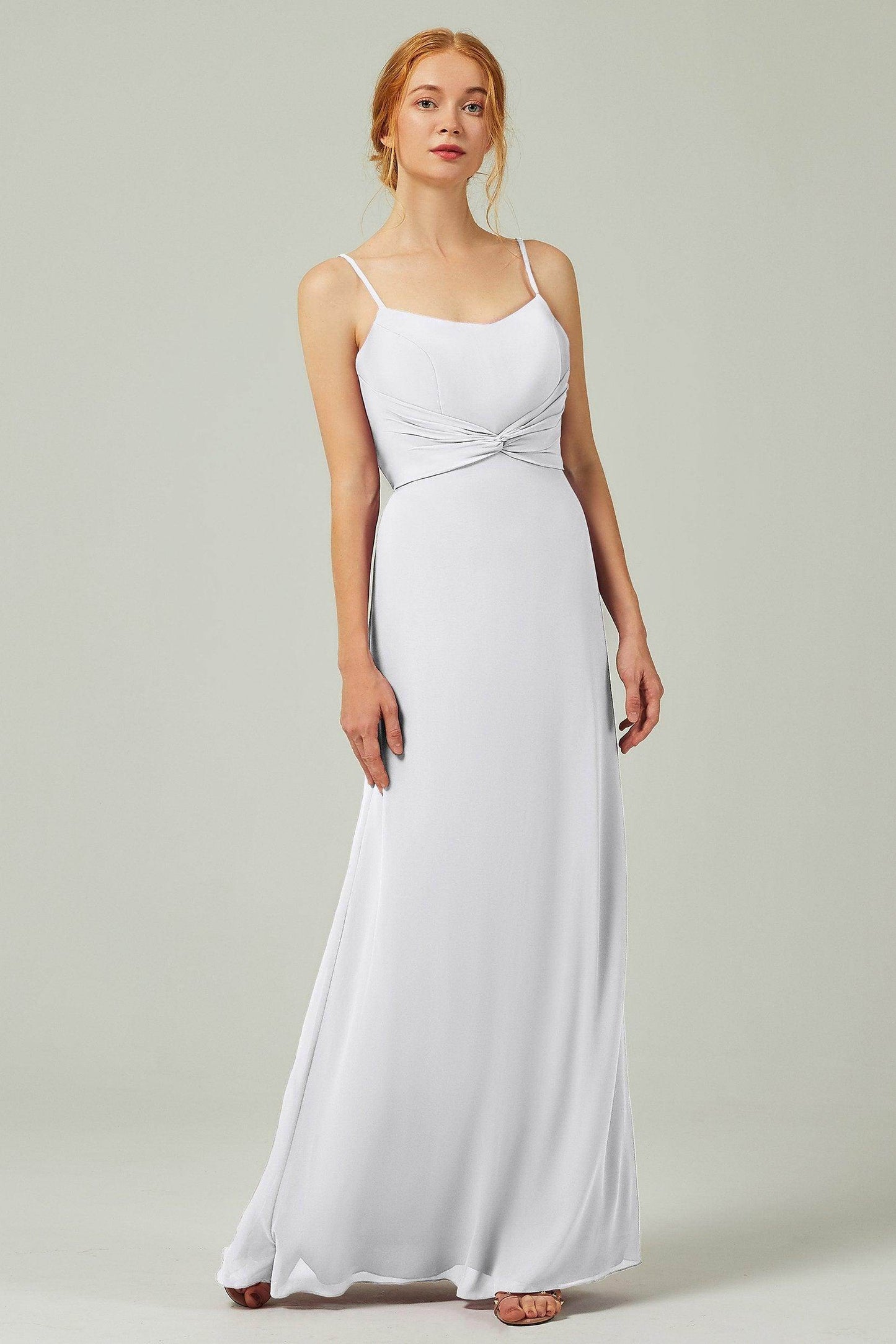Sheath-Column Floor Length Chiffon Bridesmaid Dress CB0294 - COCOMELODY