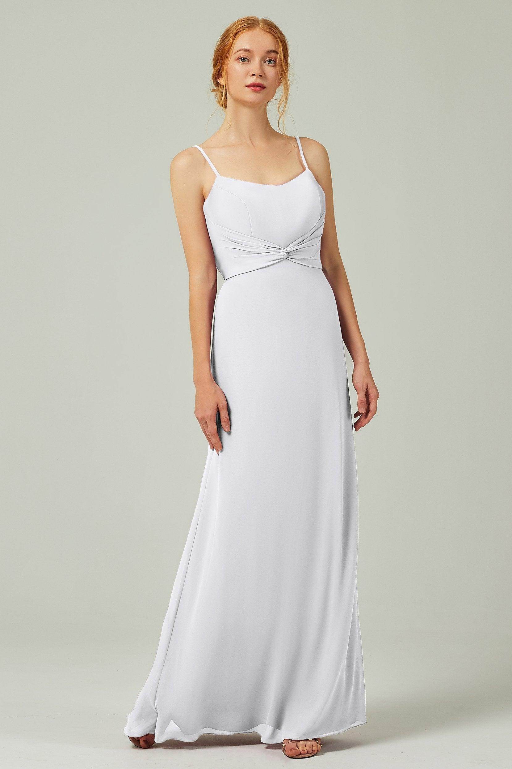 Sheath-Column Floor Length Chiffon Bridesmaid Dress CB0294 - COCOMELODY