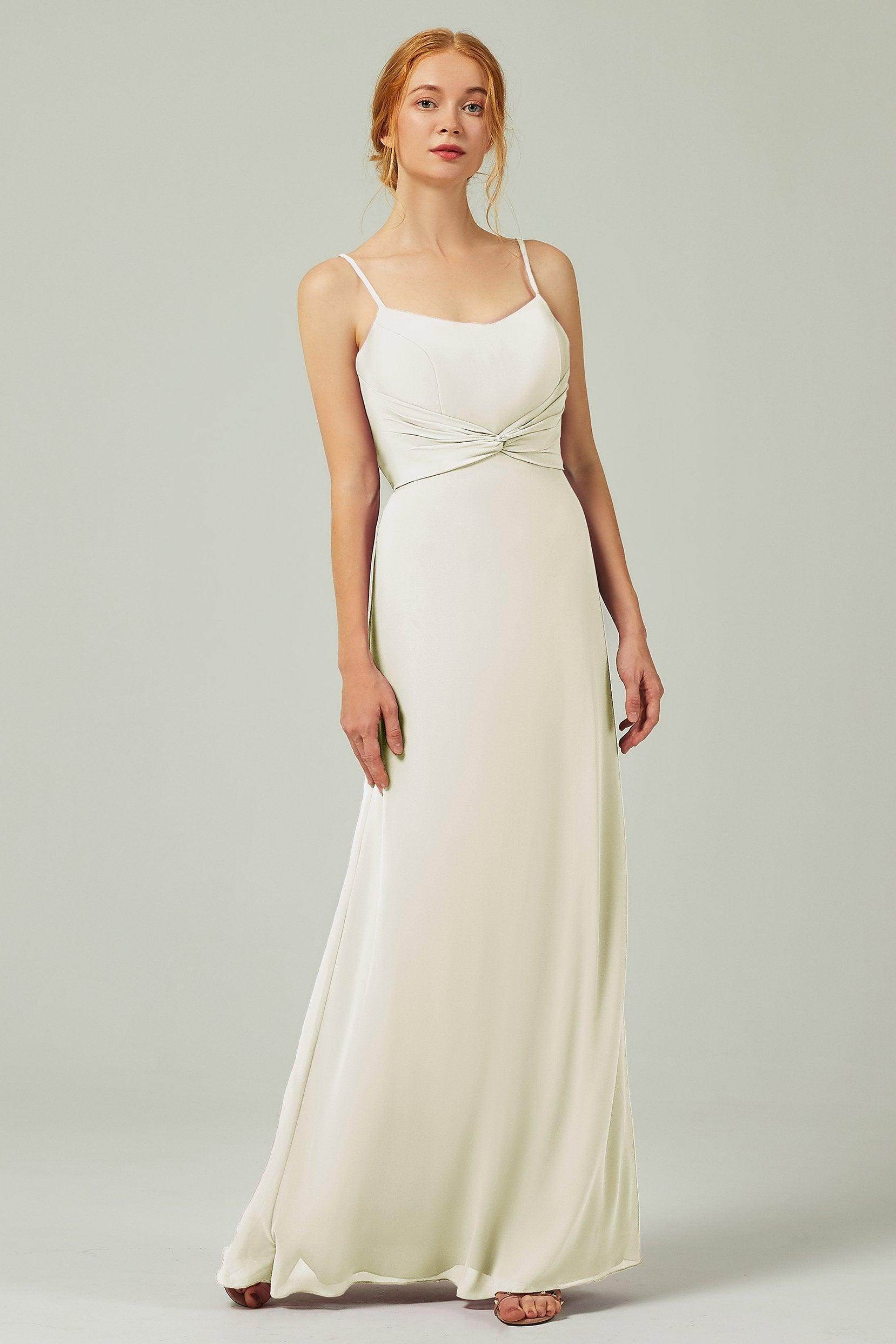 Sheath-Column Floor Length Chiffon Bridesmaid Dress CB0294 - COCOMELODY